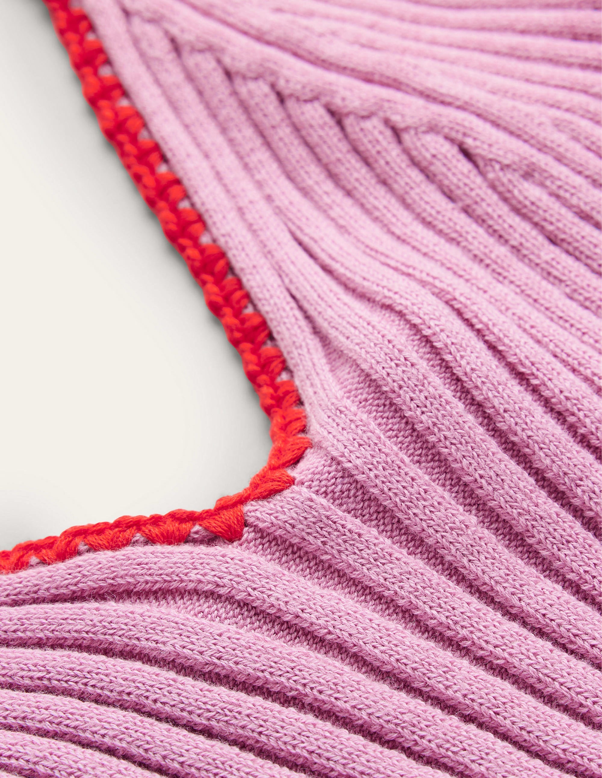 Crochet-Trim Knit Crop Vest-Soft Lavender - Image 6