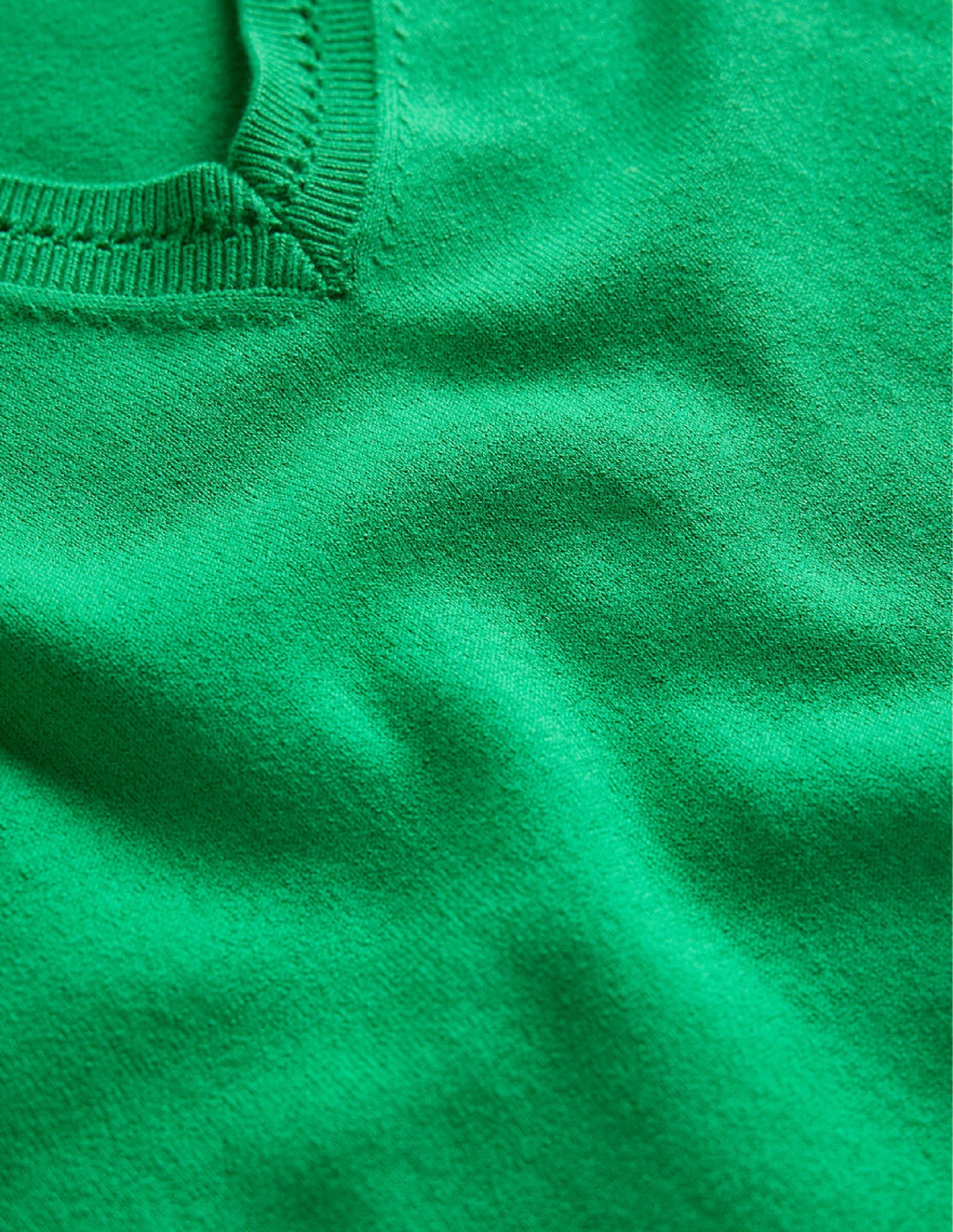 Catriona Cotton V-Neck Jumper-Fresh Mint Green - Image 6