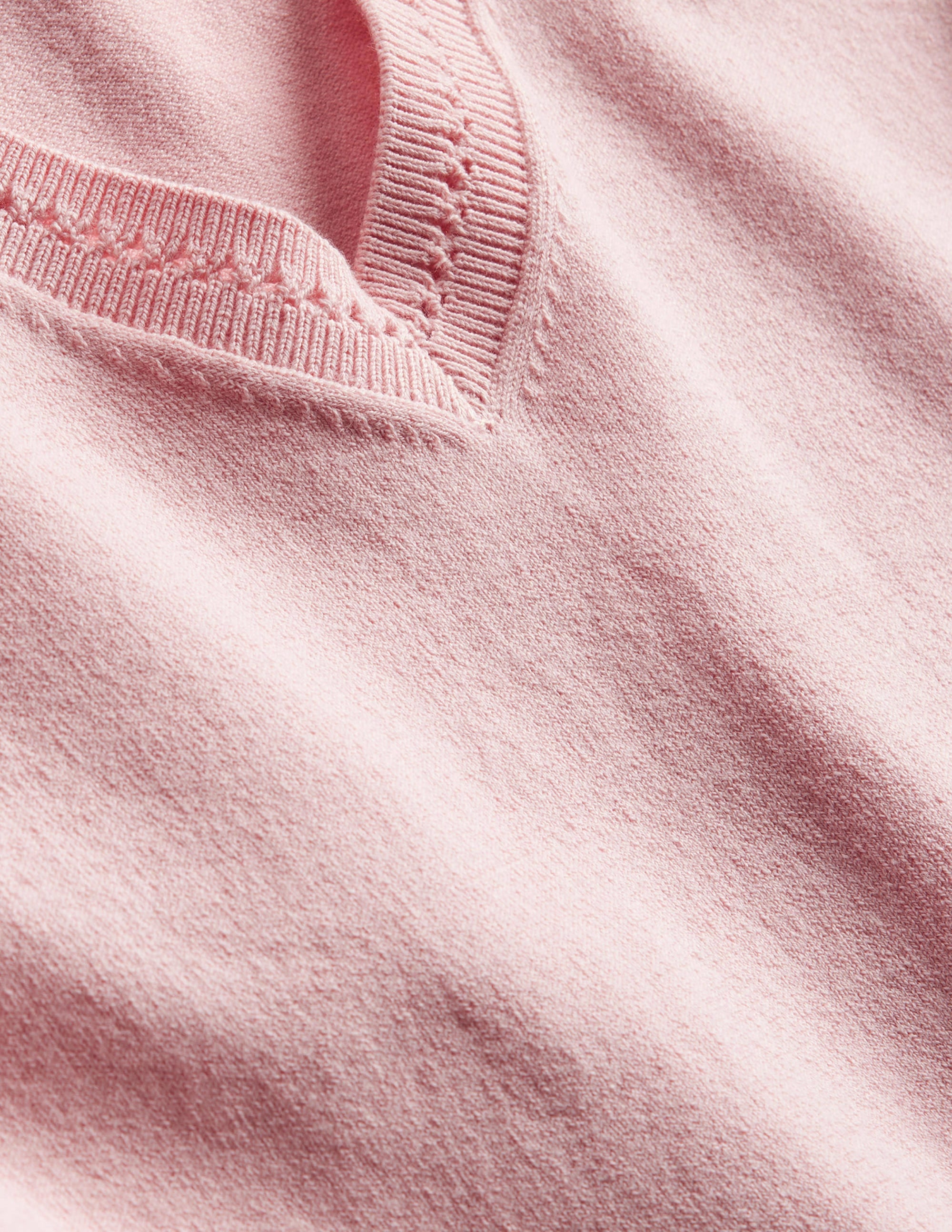 Catriona Cotton V-Neck Jumper-Carmine Rose - Image 6