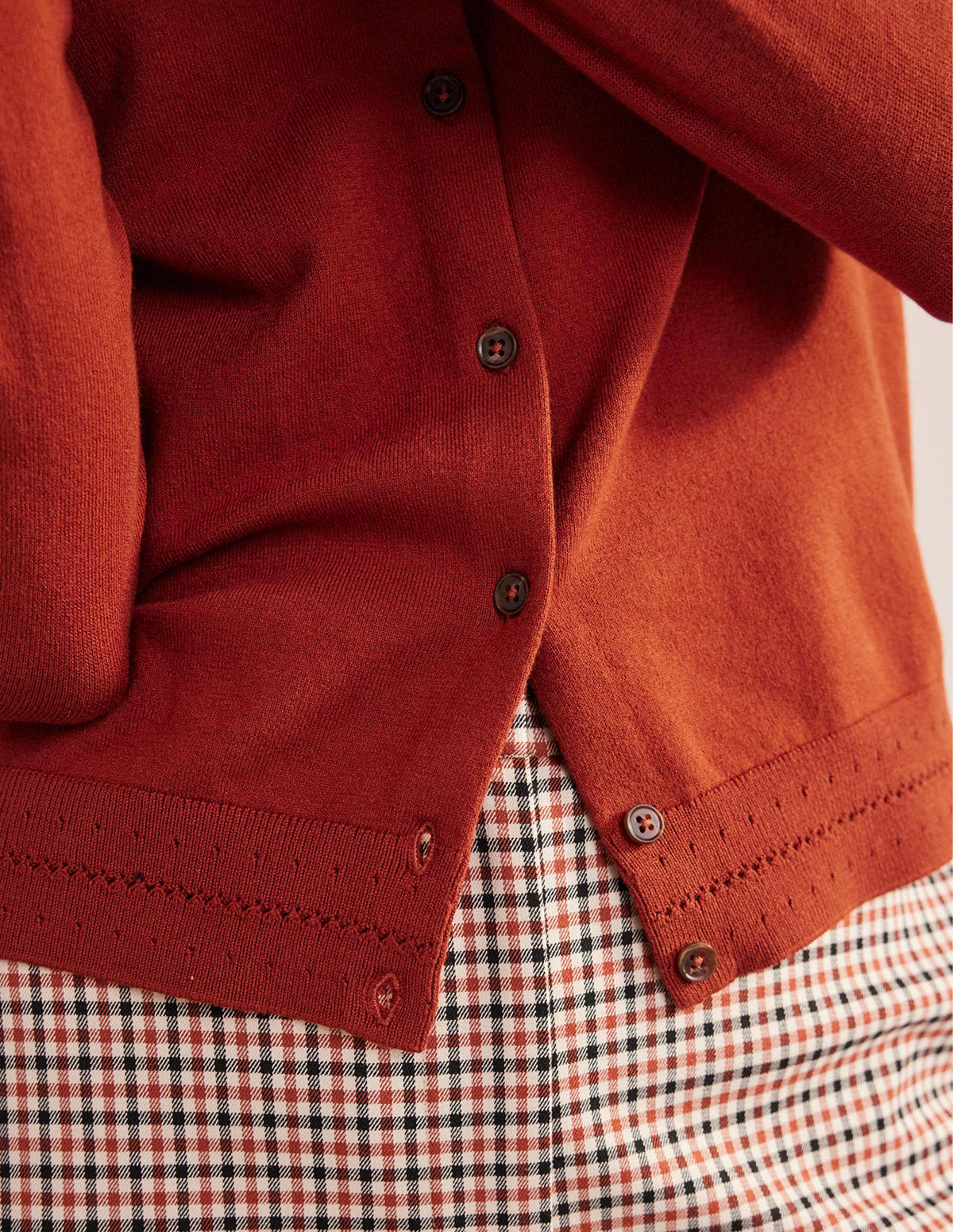 Catriona Cotton Cardigan-Chestnut Brown-2