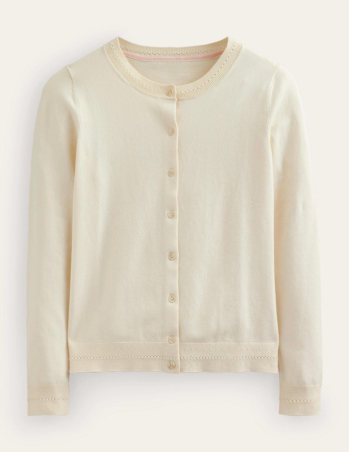 Catriona Cotton Cardigan-Warm Ivory - Image 7