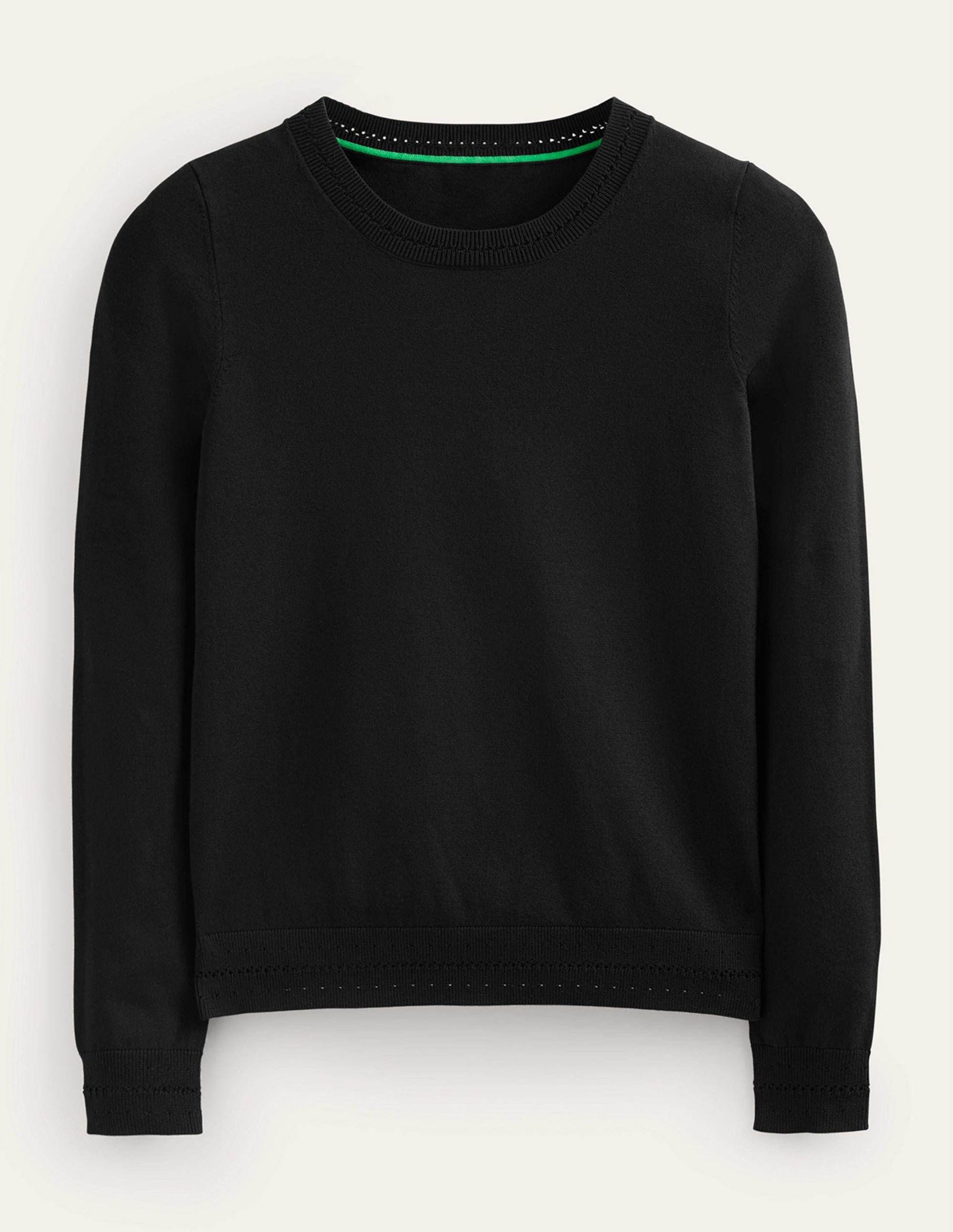 Catriona Cotton Crew Jumper-Black-5