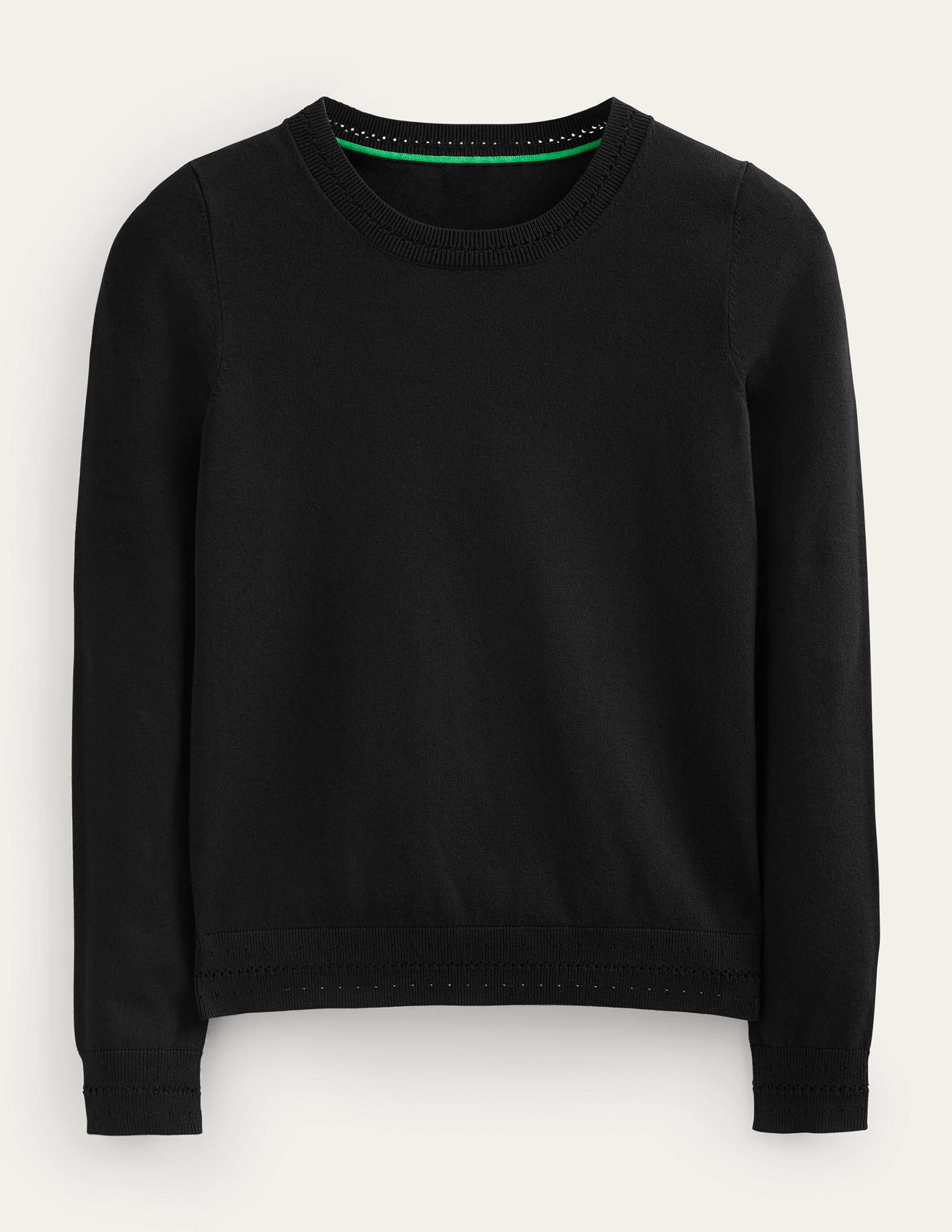 Catriona Cotton Crew Jumper-Black - Image 5