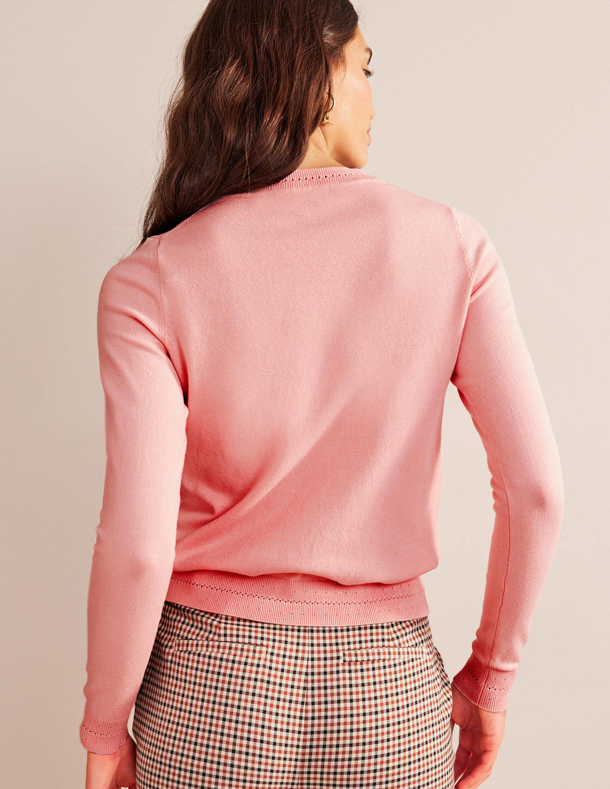 Catriona Cotton Crew Jumper-Peachskin - Image 3