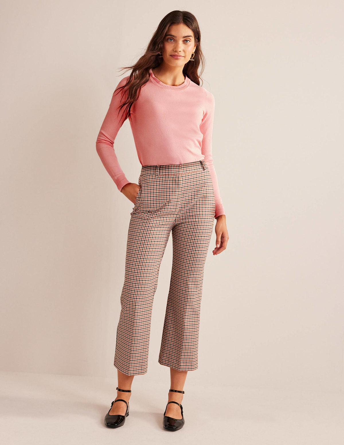 Catriona Cotton Crew Jumper-Peachskin-4