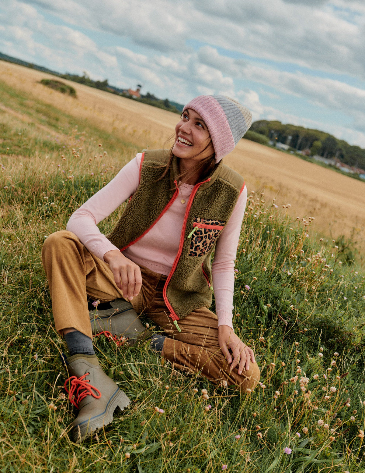 Catriona Cotton Crew Jumper-Peachskin-5