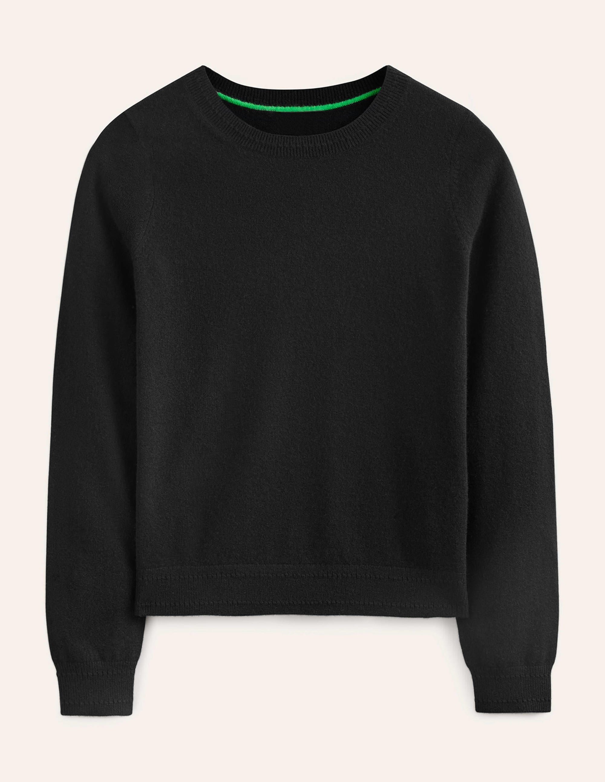 Eva Cashmere Crew Neck Jumper-Black - Image 5