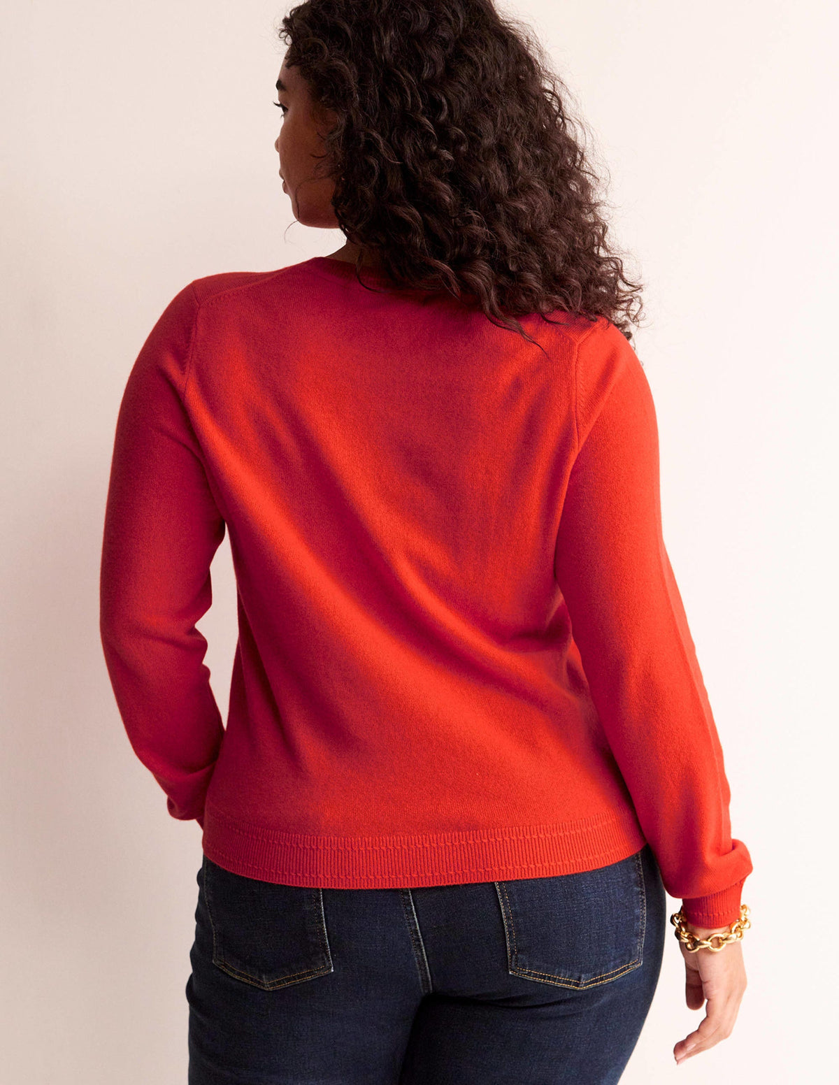 Eva Cashmere Crew Neck Jumper-Firecracker Red - Image 6