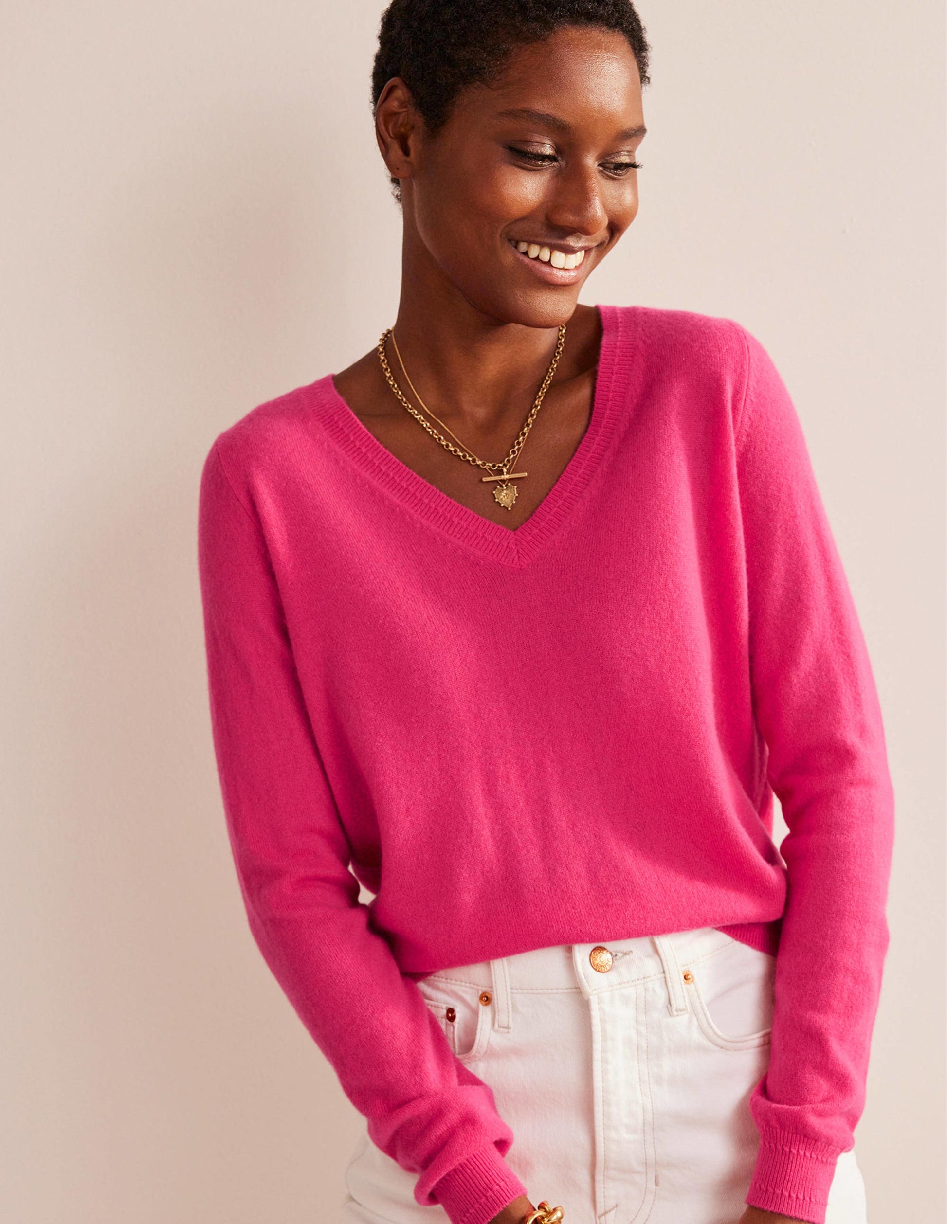 Eva Cashmere V-neck Jumper-Jazzy-4