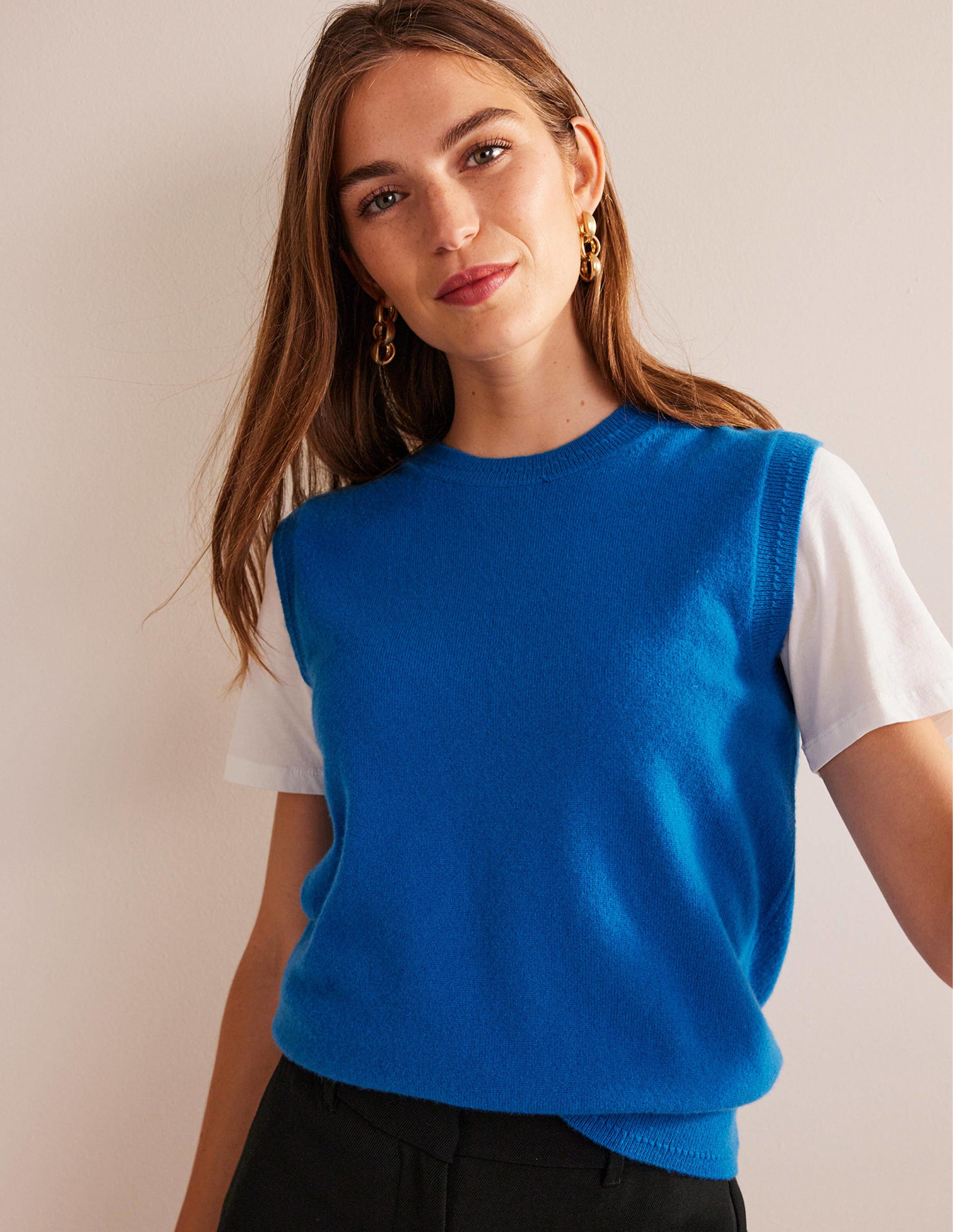 Eva Cashmere Tank-Cyan - Image 1