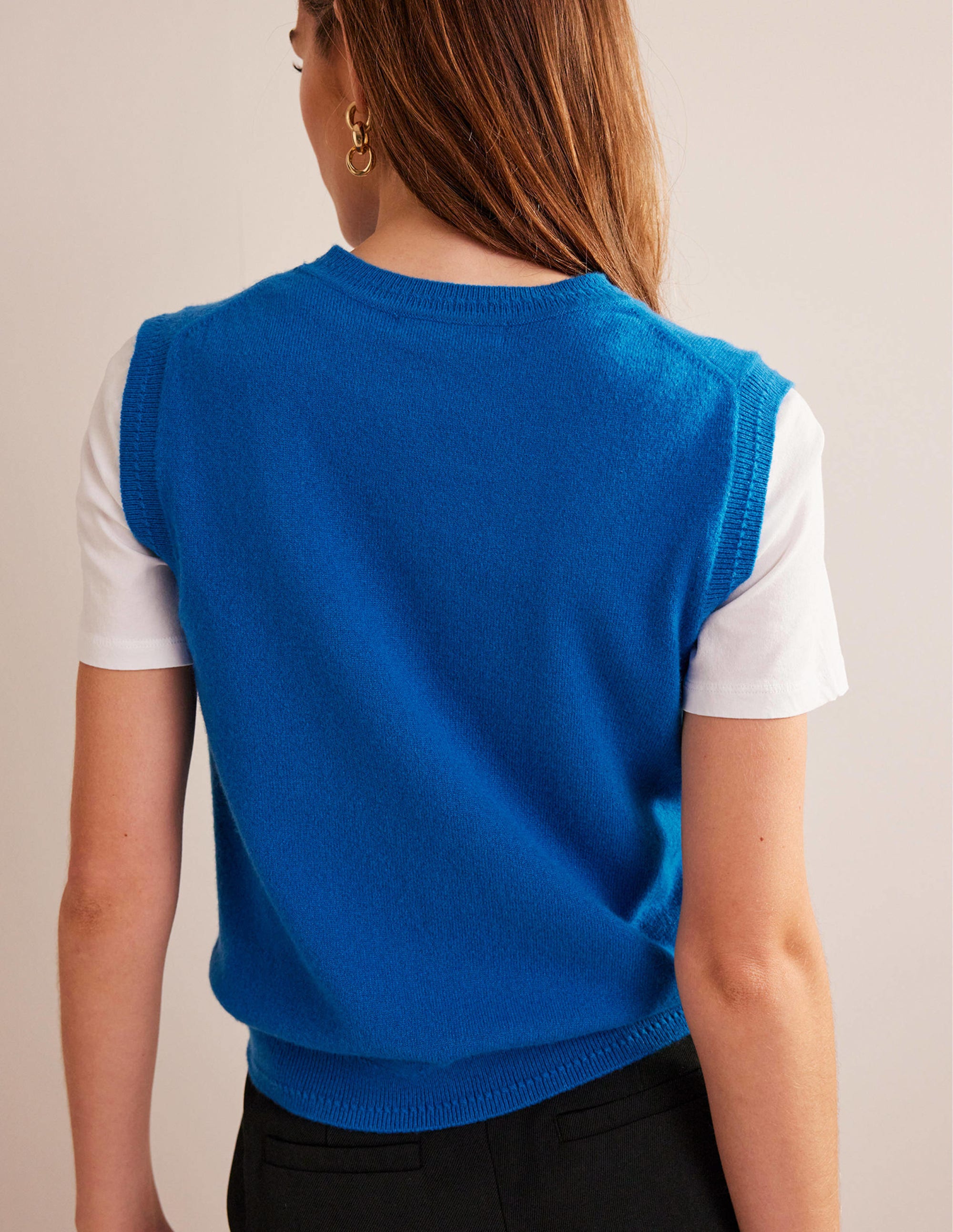 Eva Cashmere Tank-Cyan - Image 3