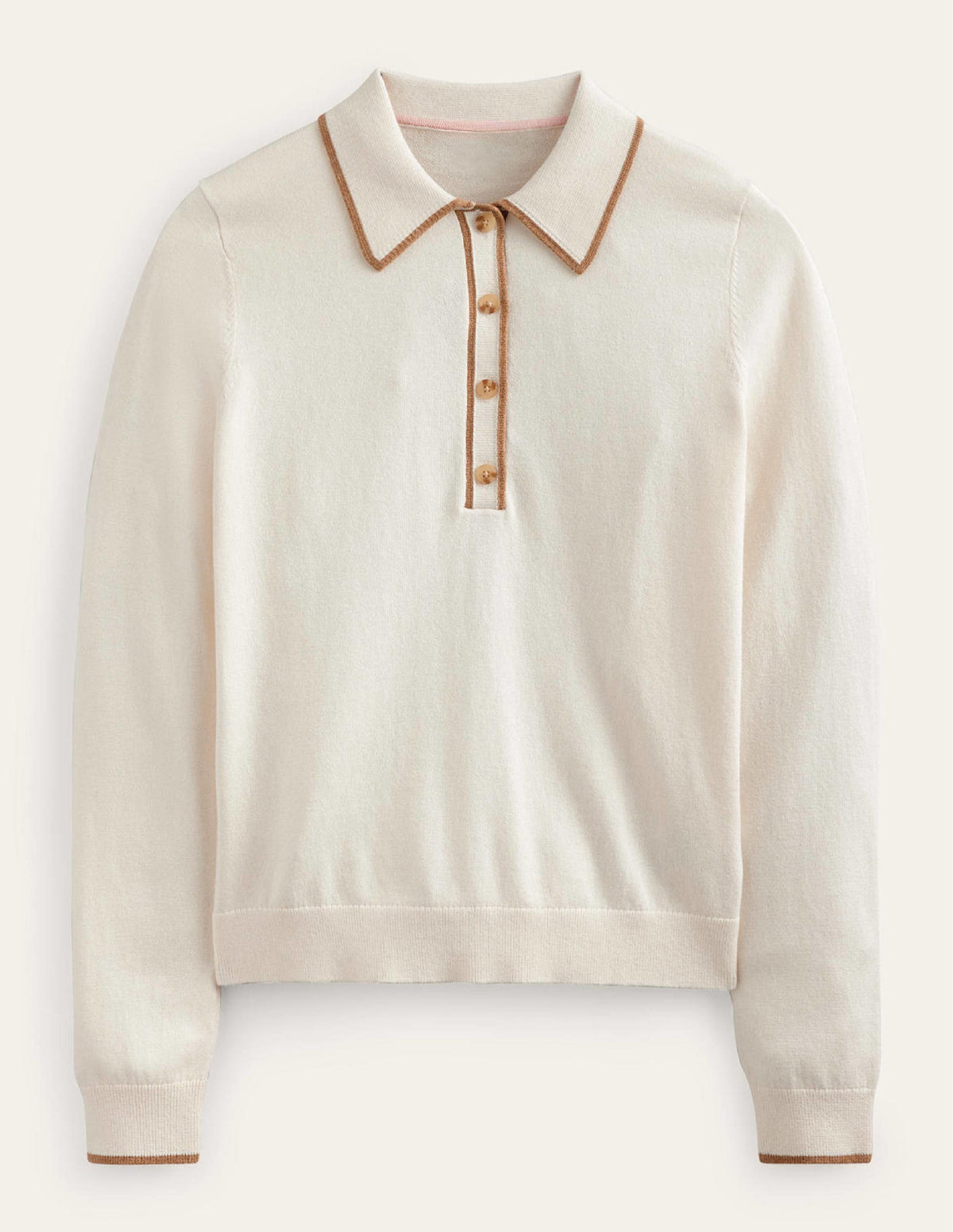 Estelle Henley Jumper-Warm Ivory - Image 5