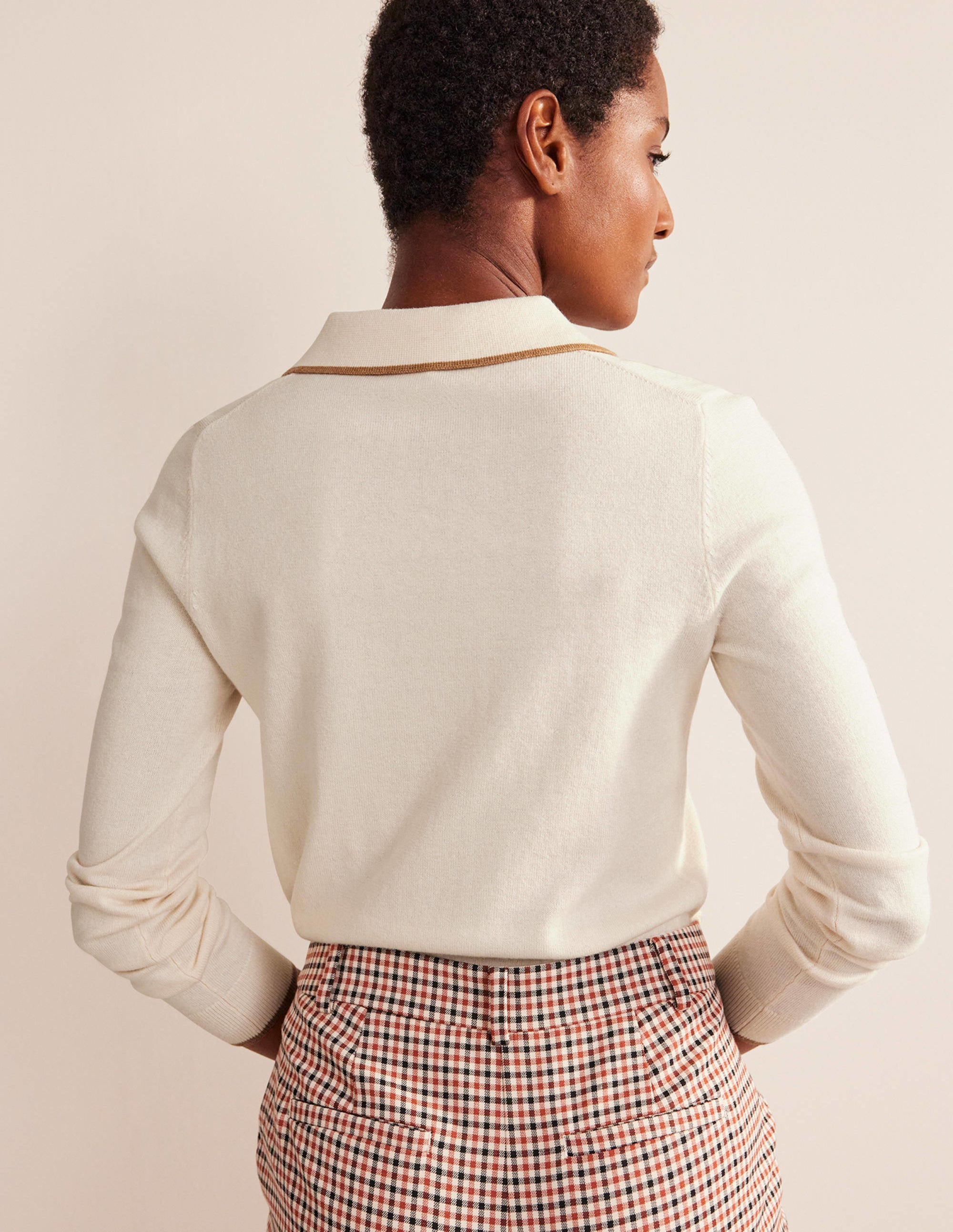 Estelle Henley Jumper-Warm Ivory - Image 3