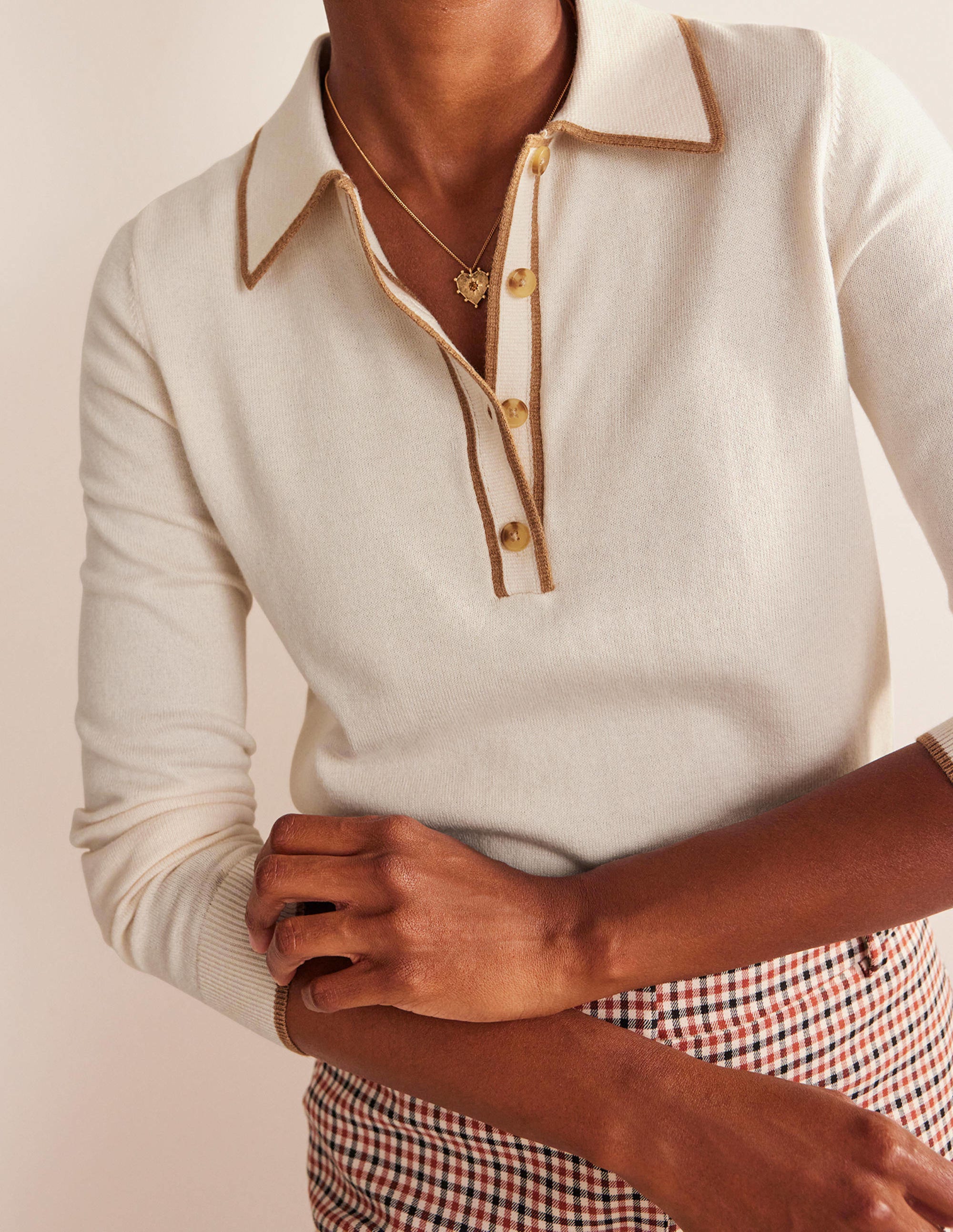 Estelle Henley Jumper-Warm Ivory - Image 4