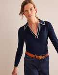 Estelle Henley Jumper-Navy