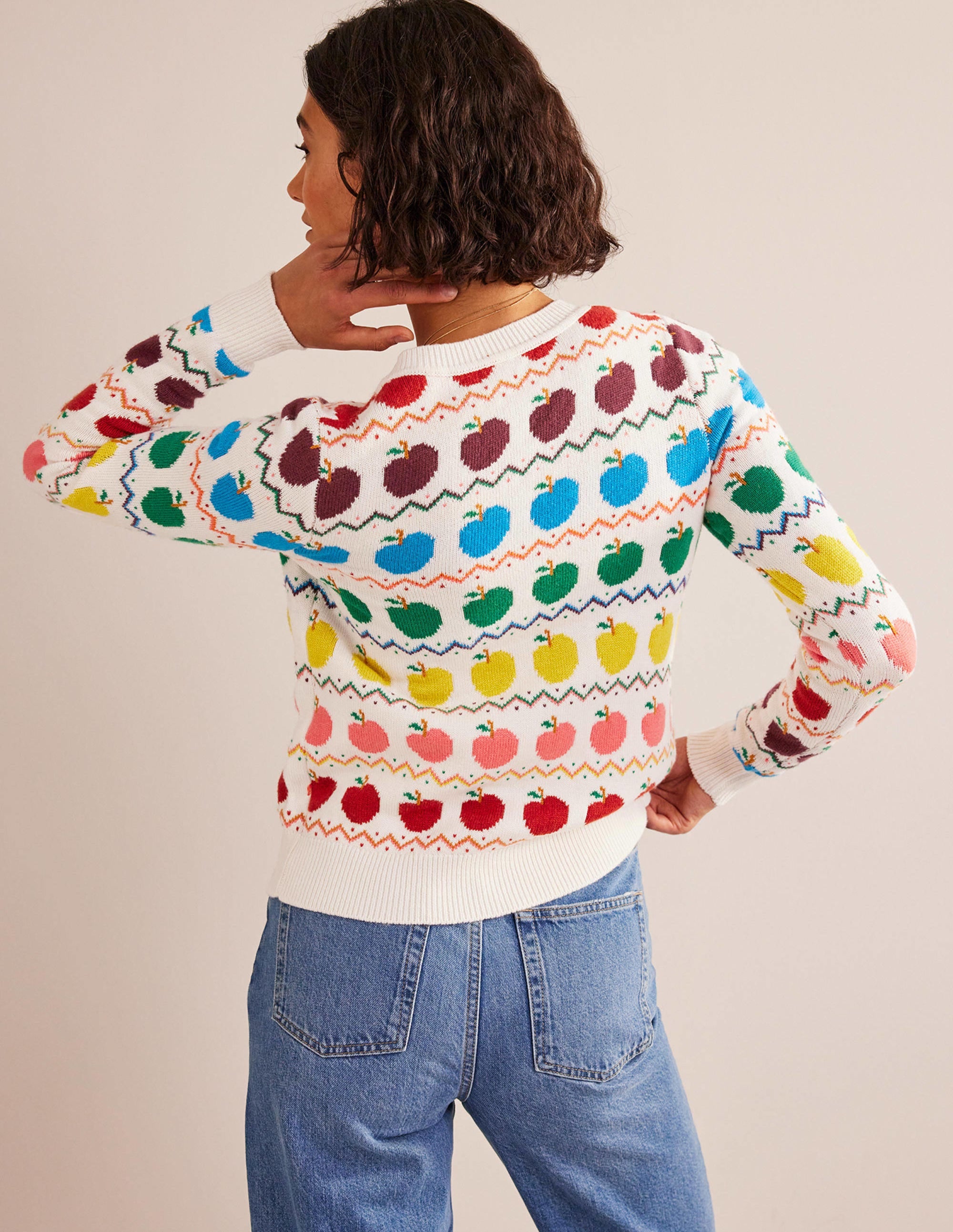 Edie Fair Isle Cardigan-Apple Fair Isle - Image 3