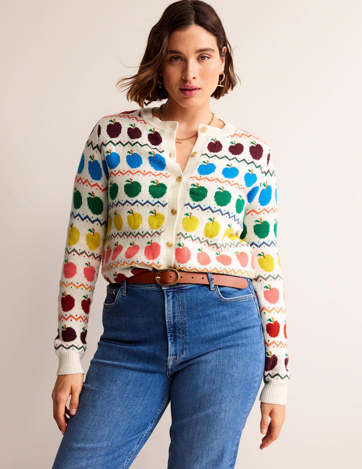 Edie Fair Isle Cardigan-Apple Fair Isle - Image 5