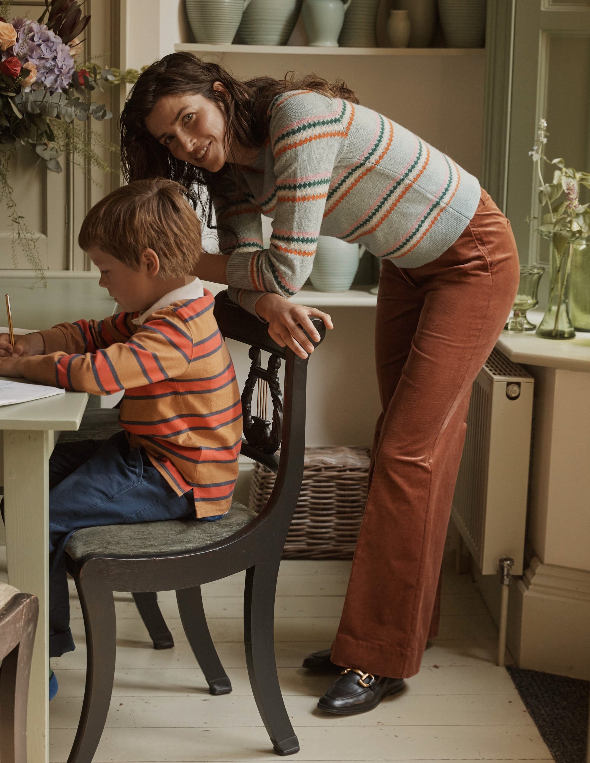 Edie Fair Isle Jumper-Blue Diamond Stripe-7