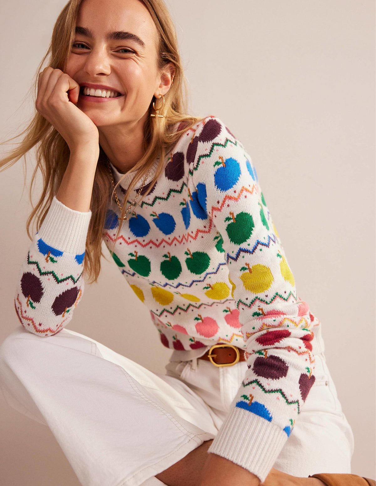Edie Fair Isle Jumper-Apple Fair Isle - Image 1