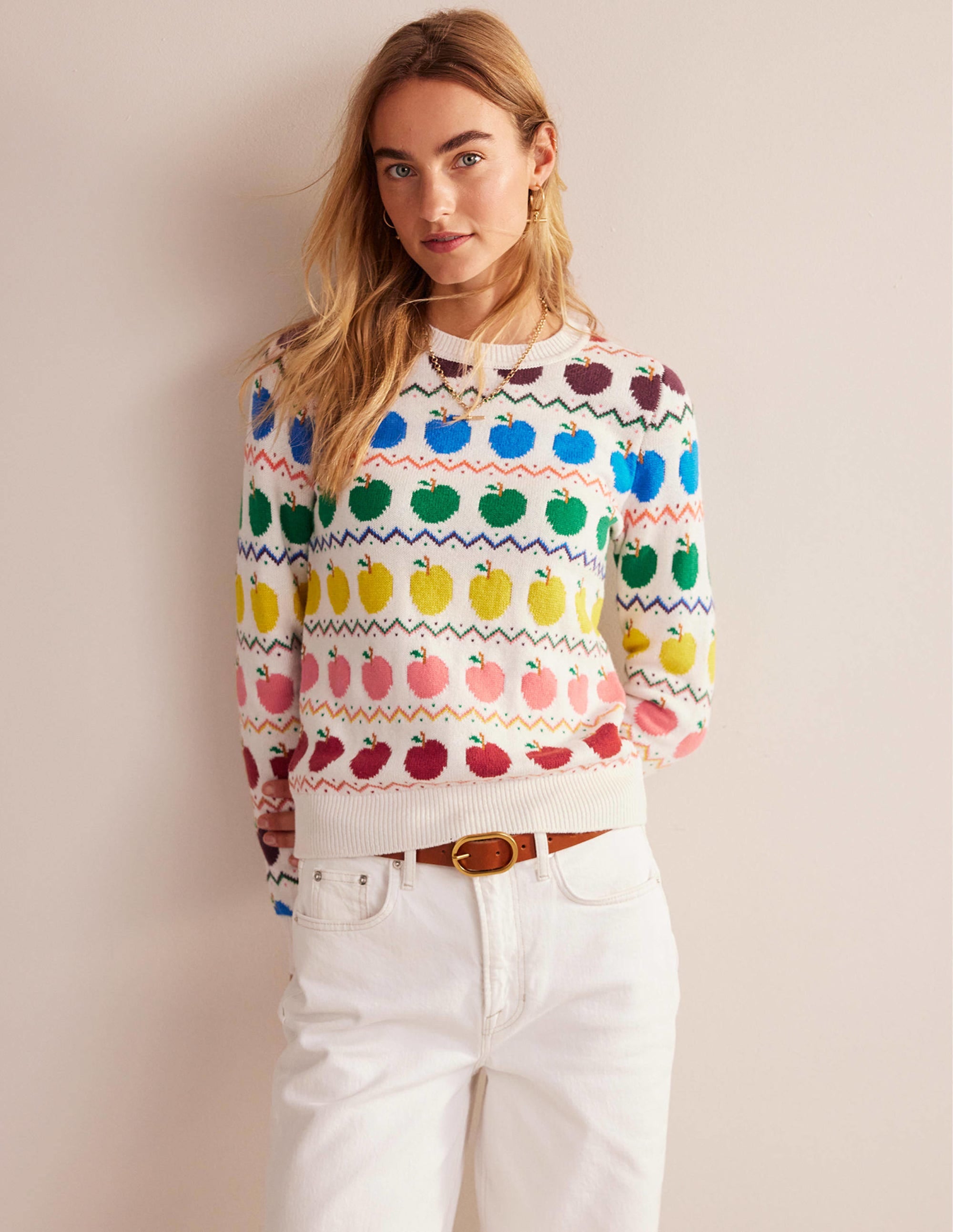 Edie Fair Isle Jumper-Apple Fair Isle - Image 2