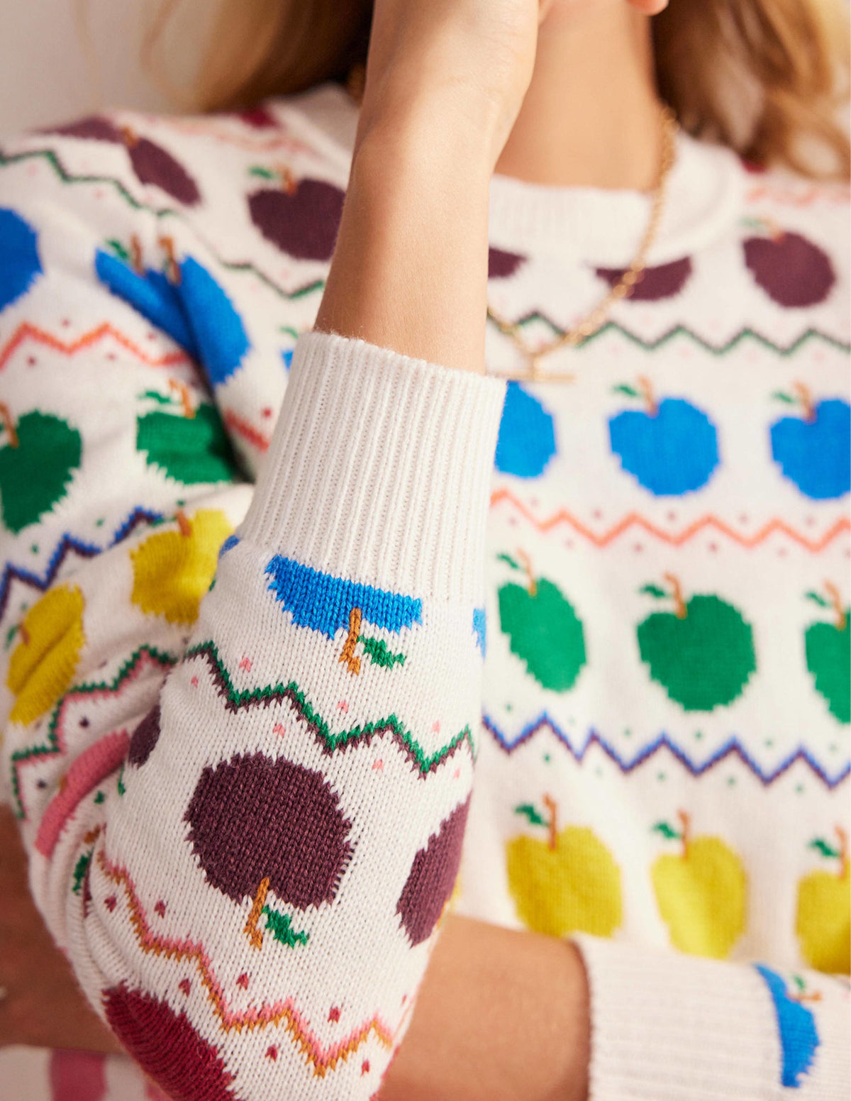 Edie Fair Isle Jumper-Apple Fair Isle - Image 3