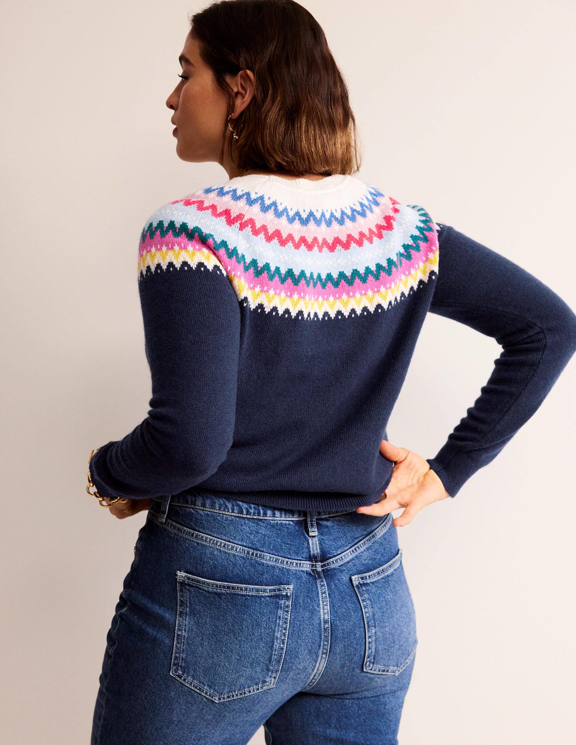 Edie Fair Isle Jumper-Navy Classic Fair Isle - Image 8