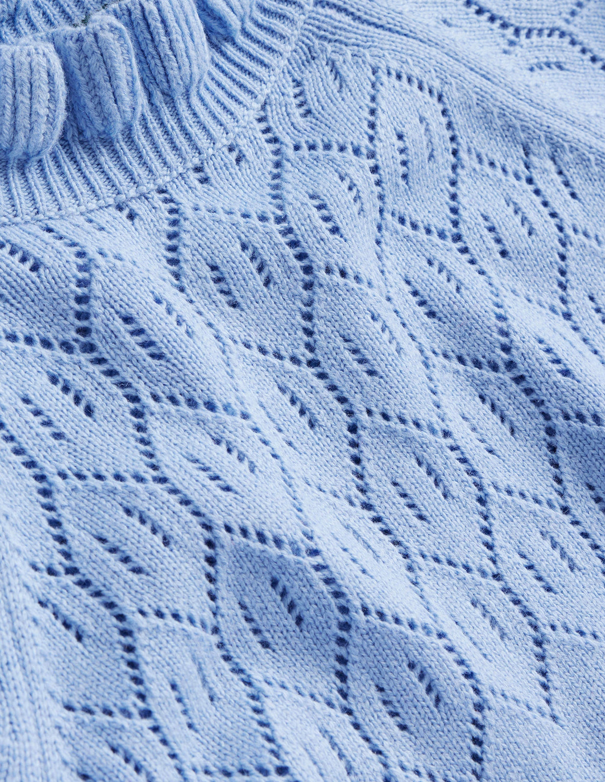 Pointelle Detailed Jumper-Cornflower-7