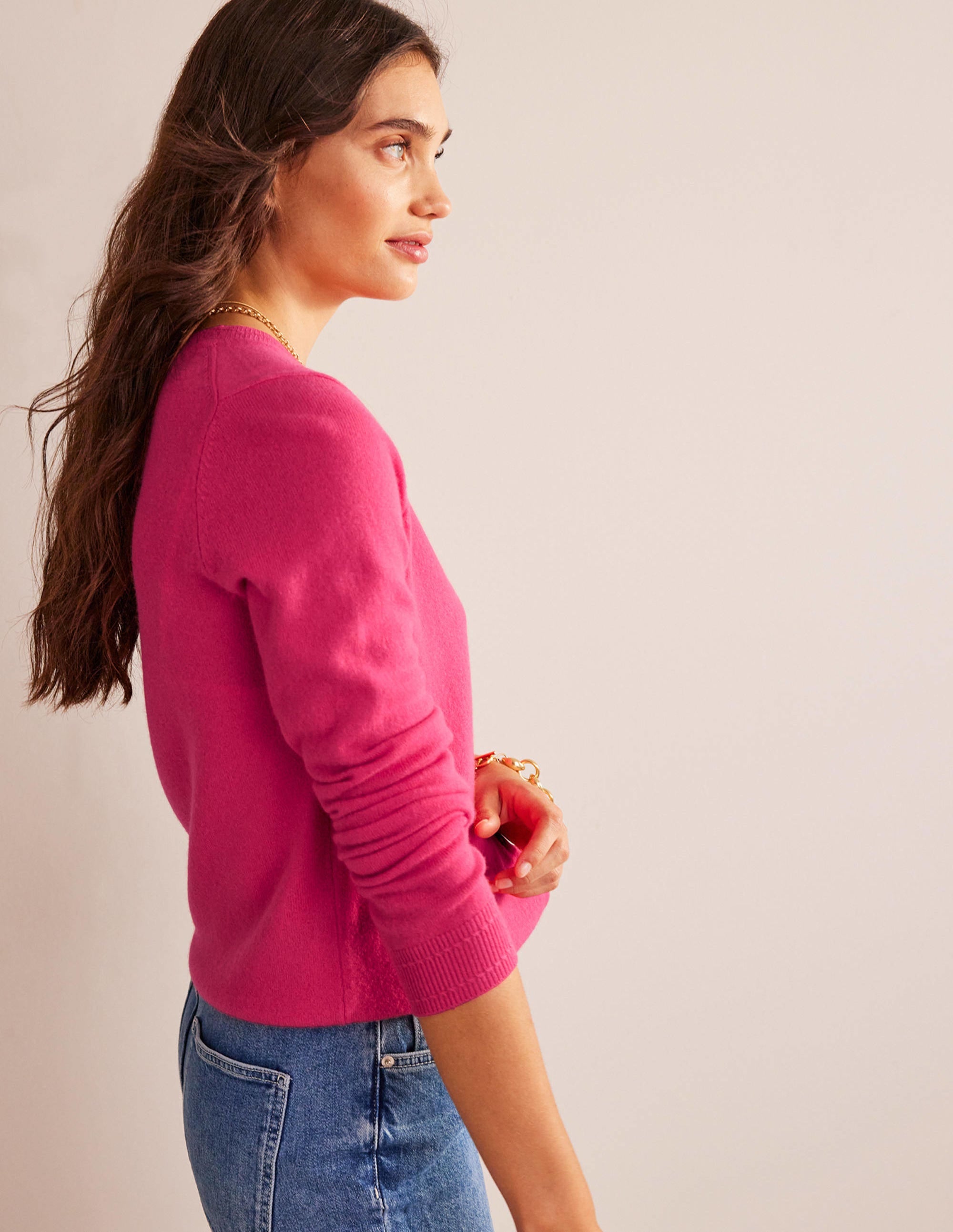 Eva Cashmere Crew Cardigan-Jazzy - Image 4