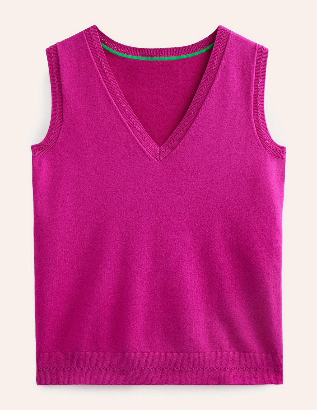 Catriona Cotton V-Neck Tank-Festival Fuchsia - Image 5