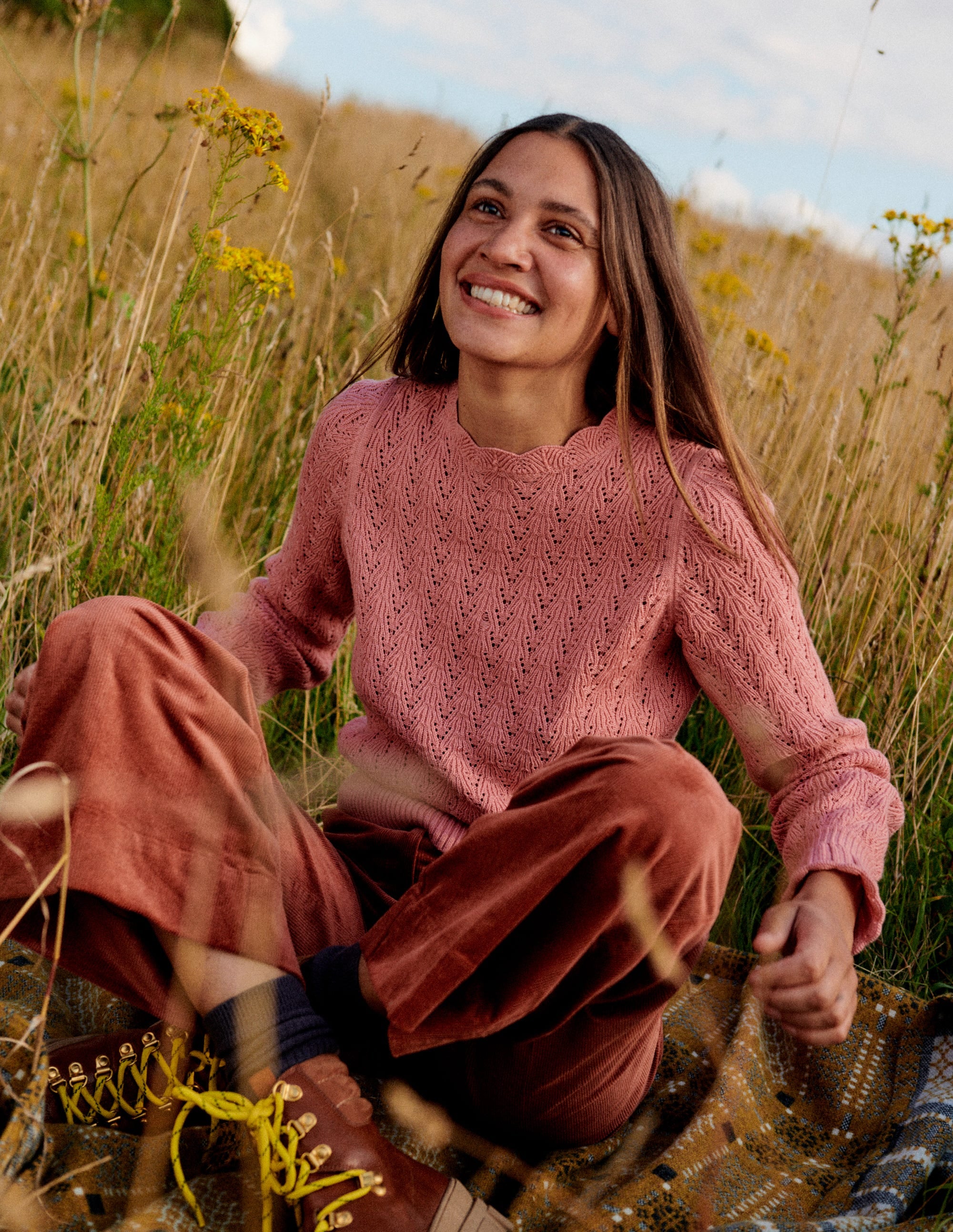 Pointelle Stitch Jumper-Rosetta Blush - Image 5