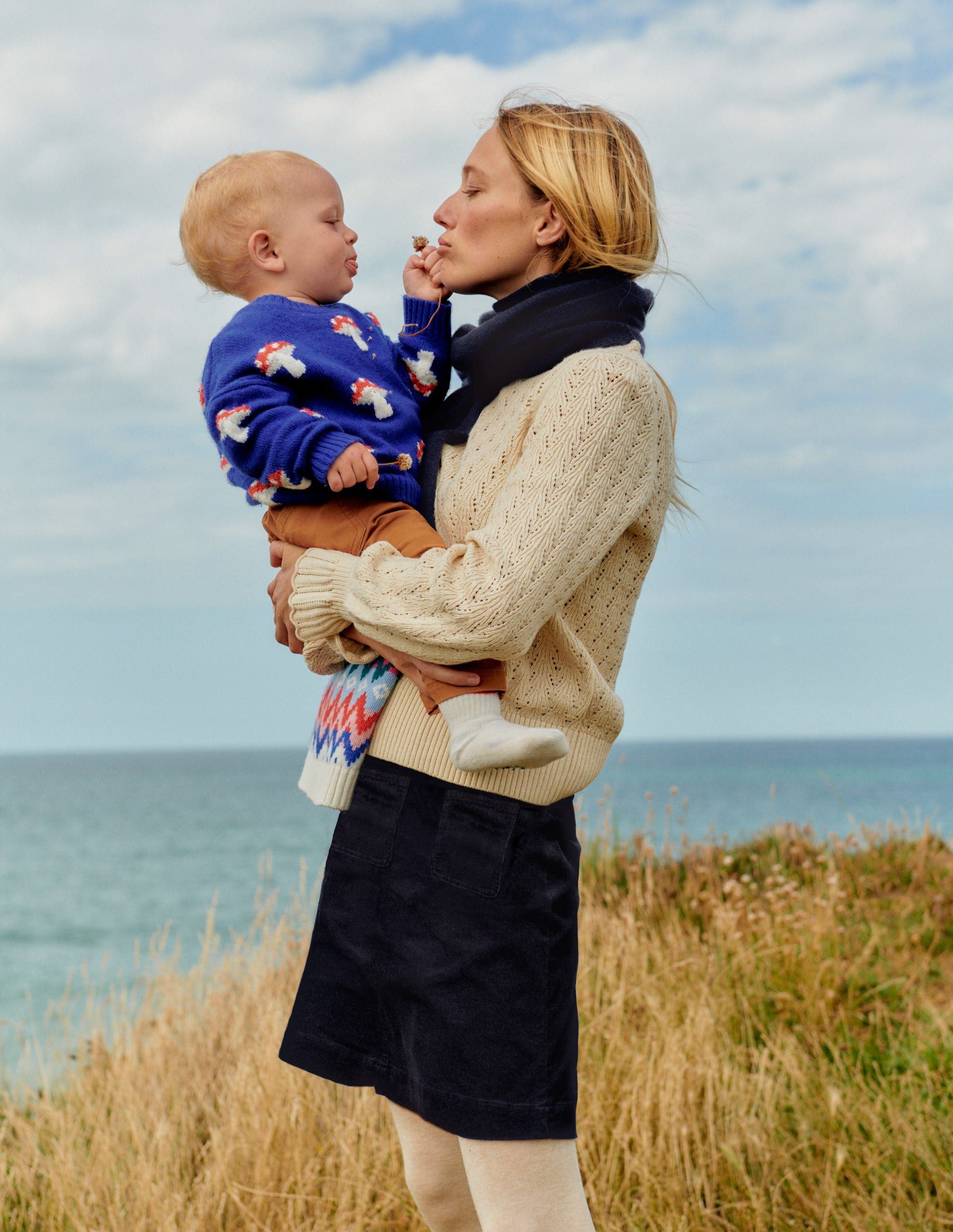 Pointelle Stitch Jumper-Warm Ivory - Image 5