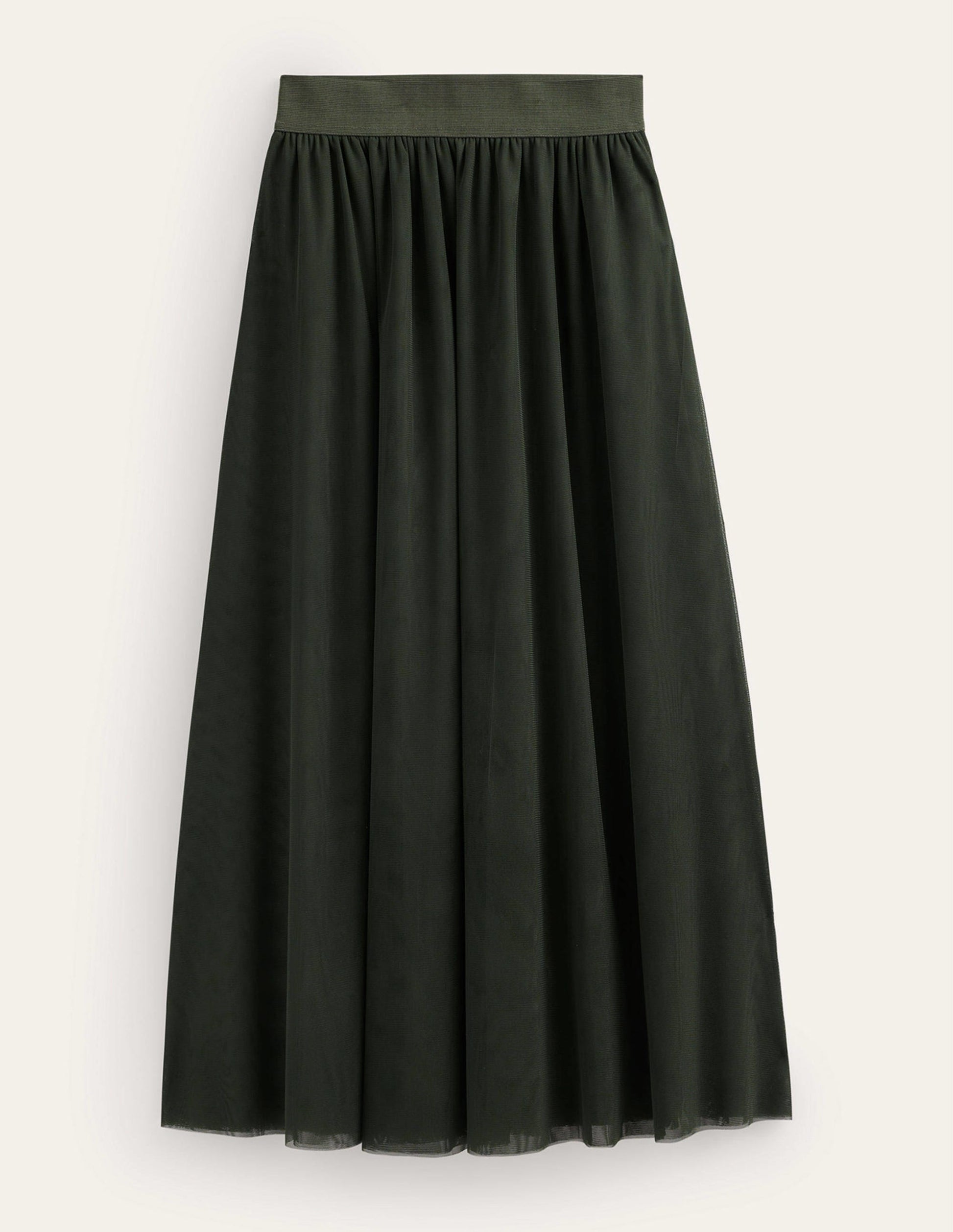 Tulle Full Midi Skirt-Khaki-8