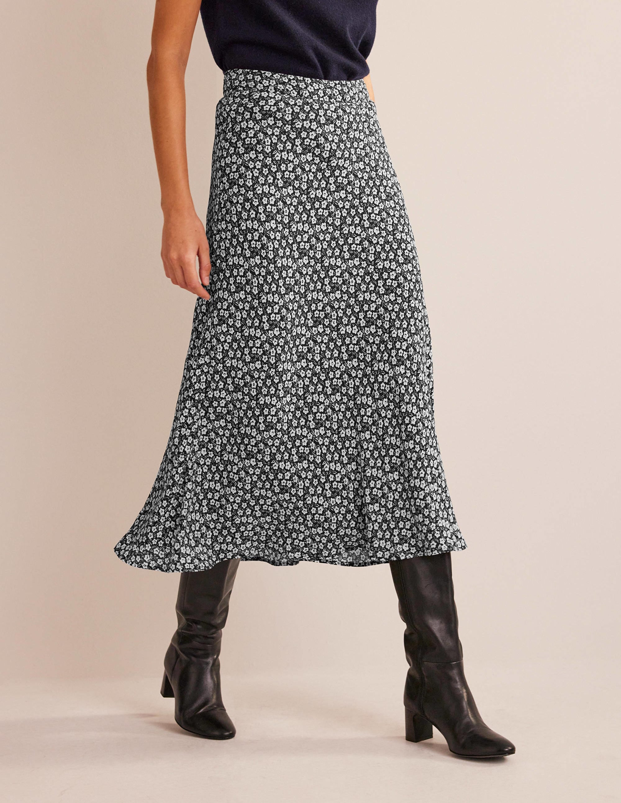 Cecelia Midi Skirt-Black, Petal Pop - Image 4