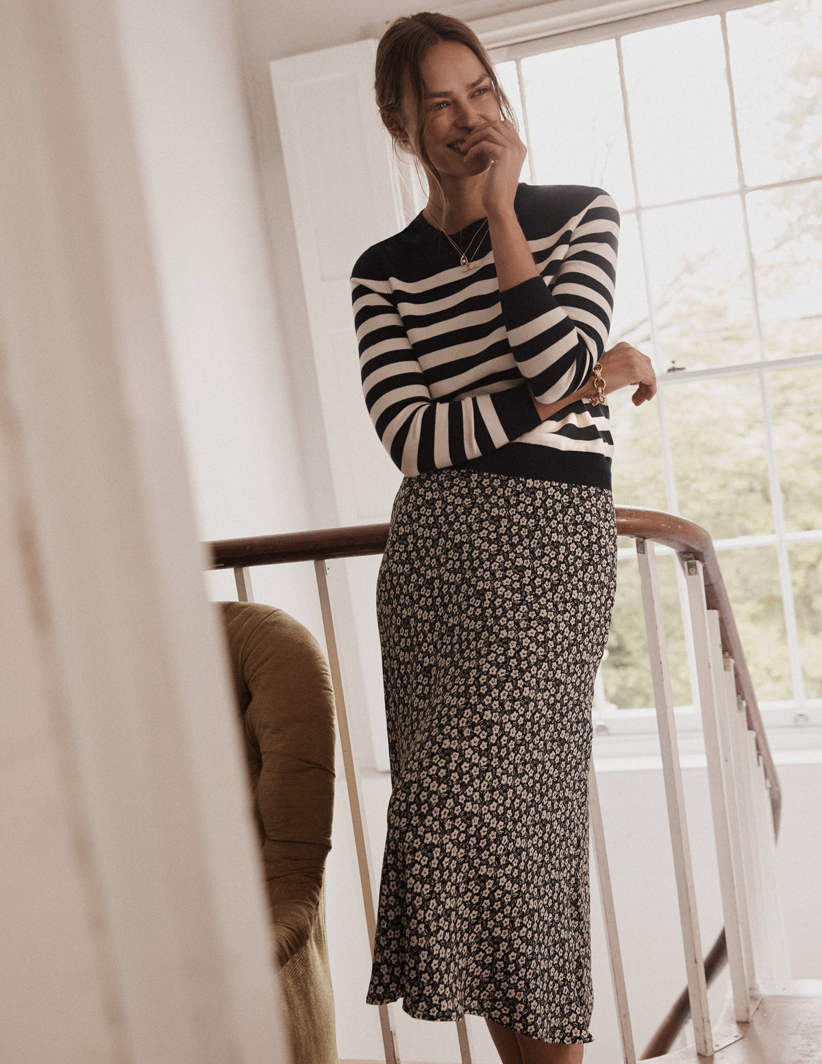 Cecelia Midi Skirt-Black, Petal Pop - Image 5
