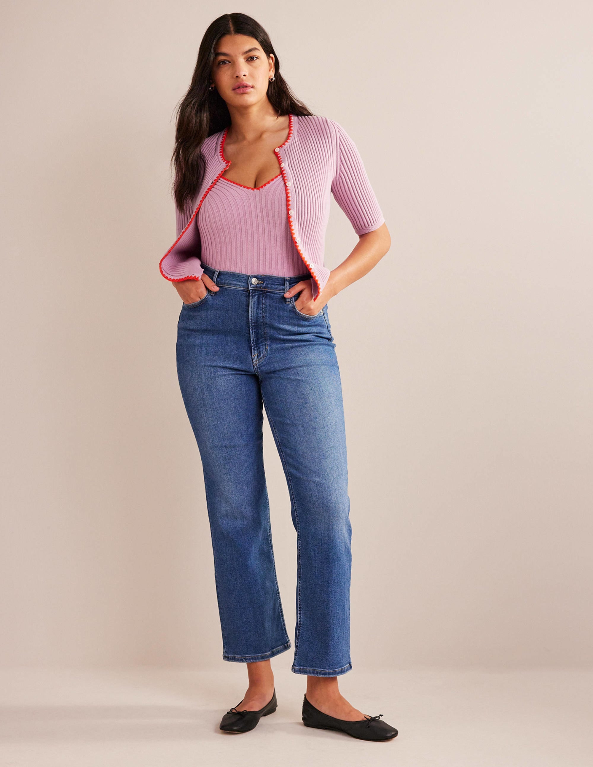 High Rise True Straight Jeans-Mid Vintage - Image 6