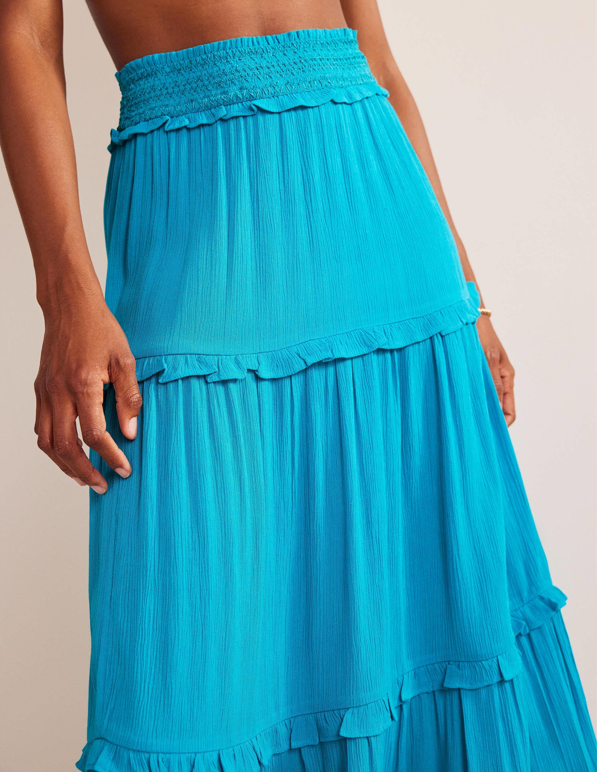 Smocked-Waist Holiday Skirt-Ultramarine - Image 2