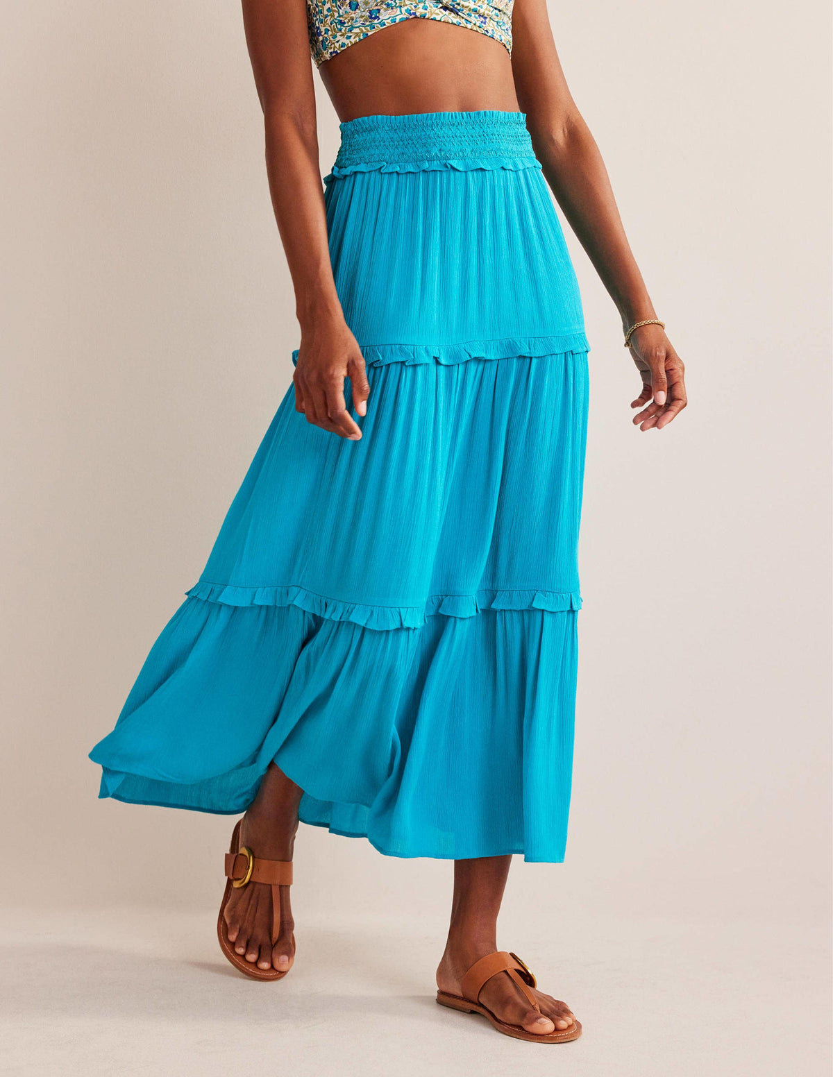 Smocked-Waist Holiday Skirt-Ultramarine - Image 4
