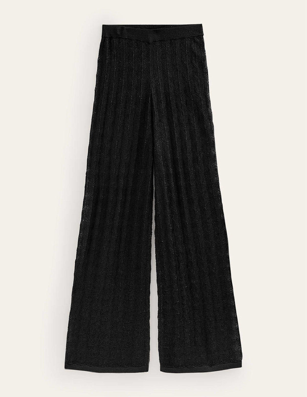 Knitted Beach Trousers-Metallic Black - Image 5