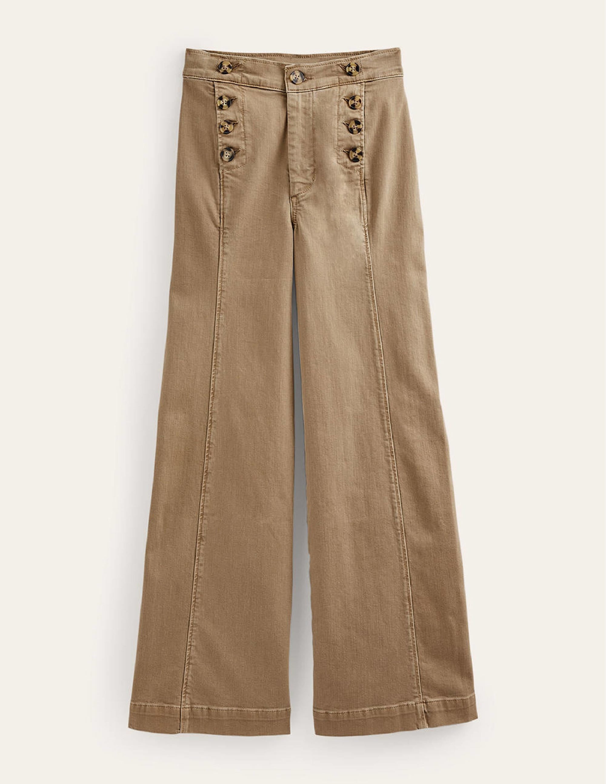 Sailor Wide Leg Trousers-Wheat - Image 9