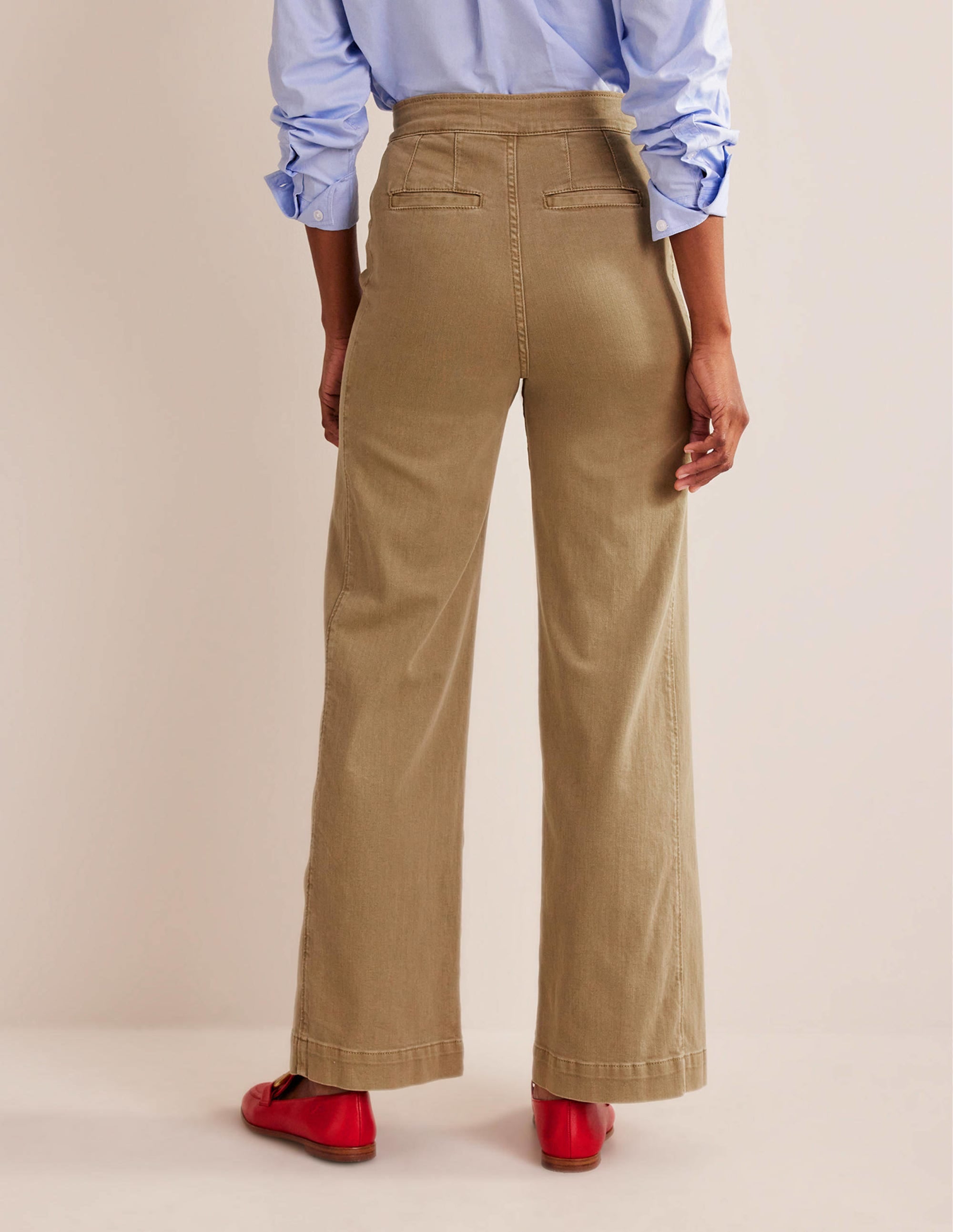 Sailor Wide Leg Trousers-Wheat - Image 3