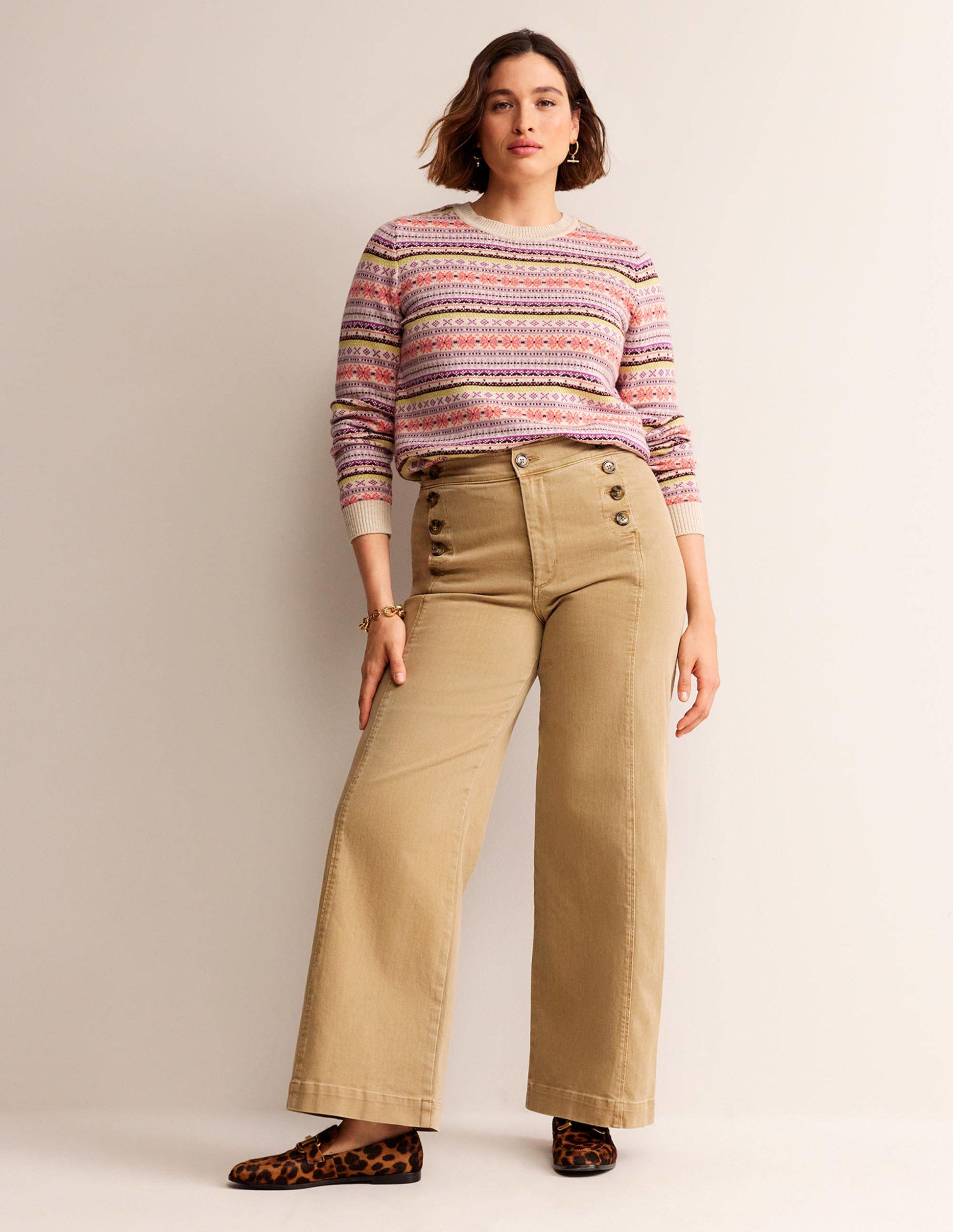 Sailor Wide Leg Trousers-Wheat-6