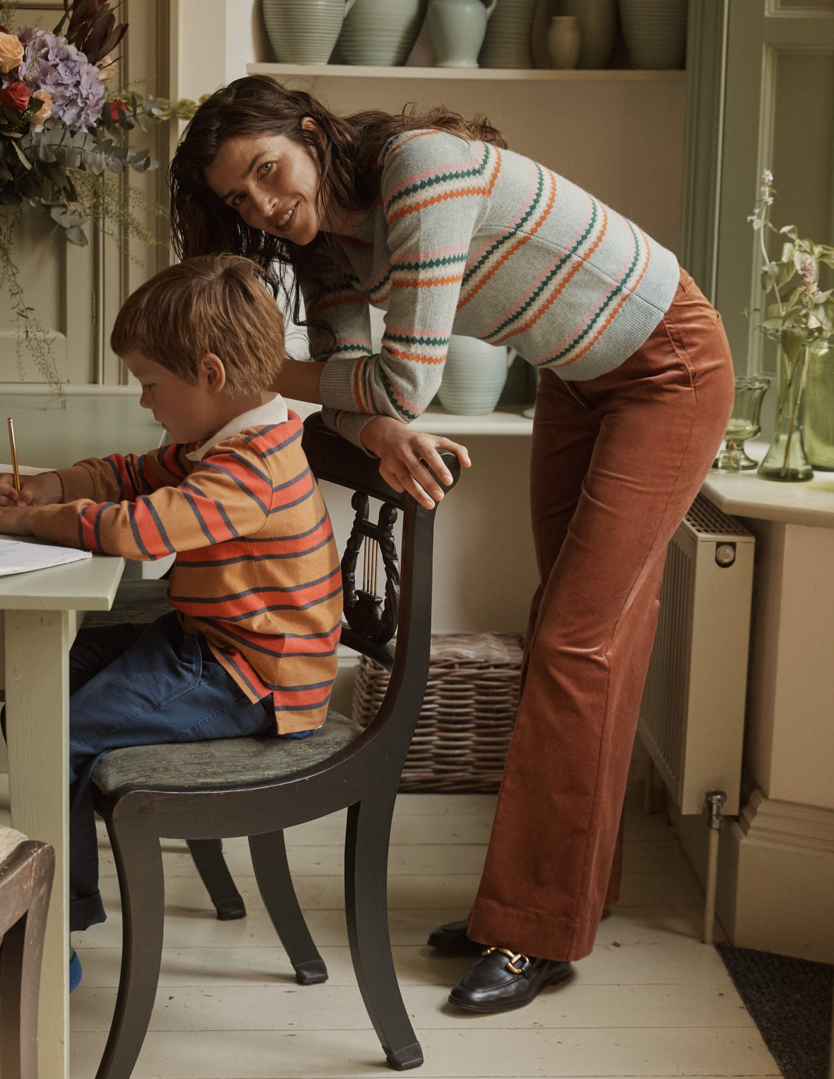 Wide-Leg Corduroy Trousers-Red Oak - Image 5