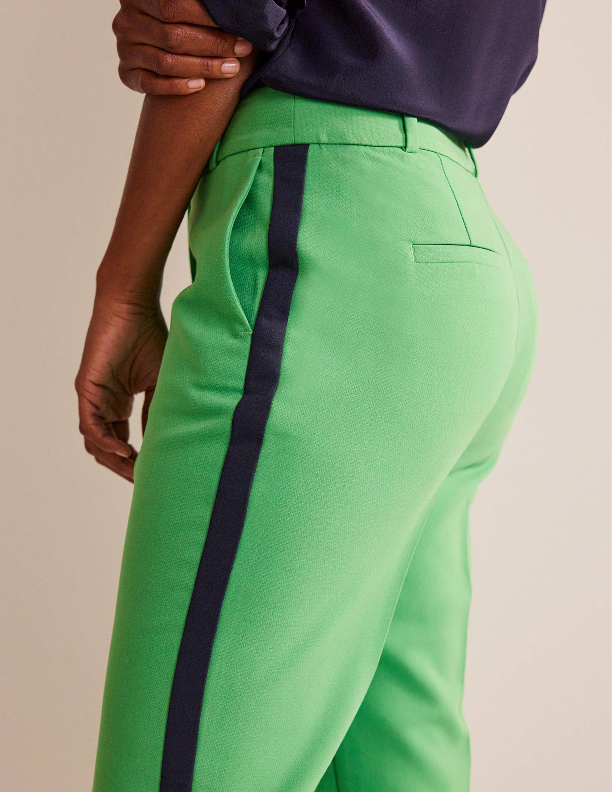 Kew Side Stripe Trousers-Bright green w/side stripe-2