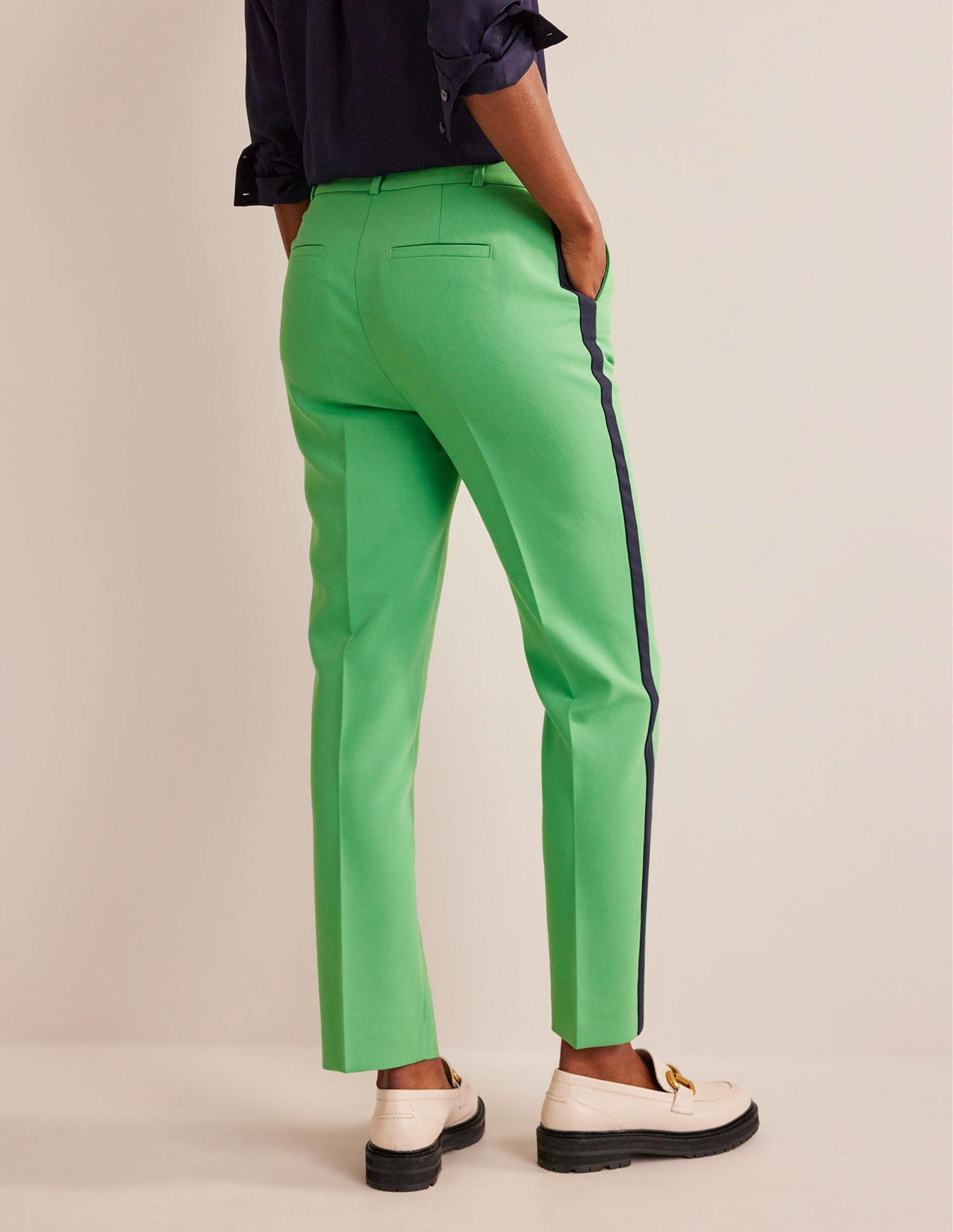 Kew Side Stripe Trousers-Bright green w/side stripe-3