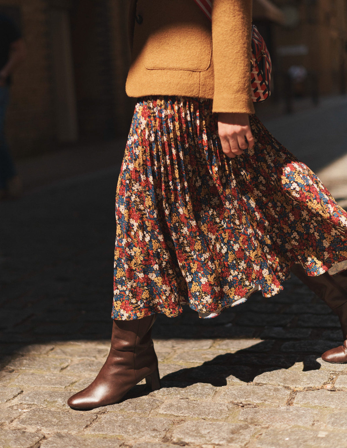 Pleated Midi Skirt-Multi, Botanic Dawn-8