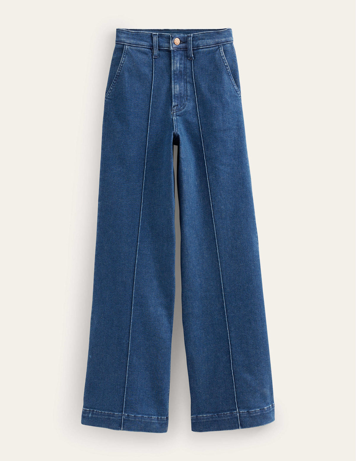 Wide Leg Seam Jeans-Vintage Blue-7