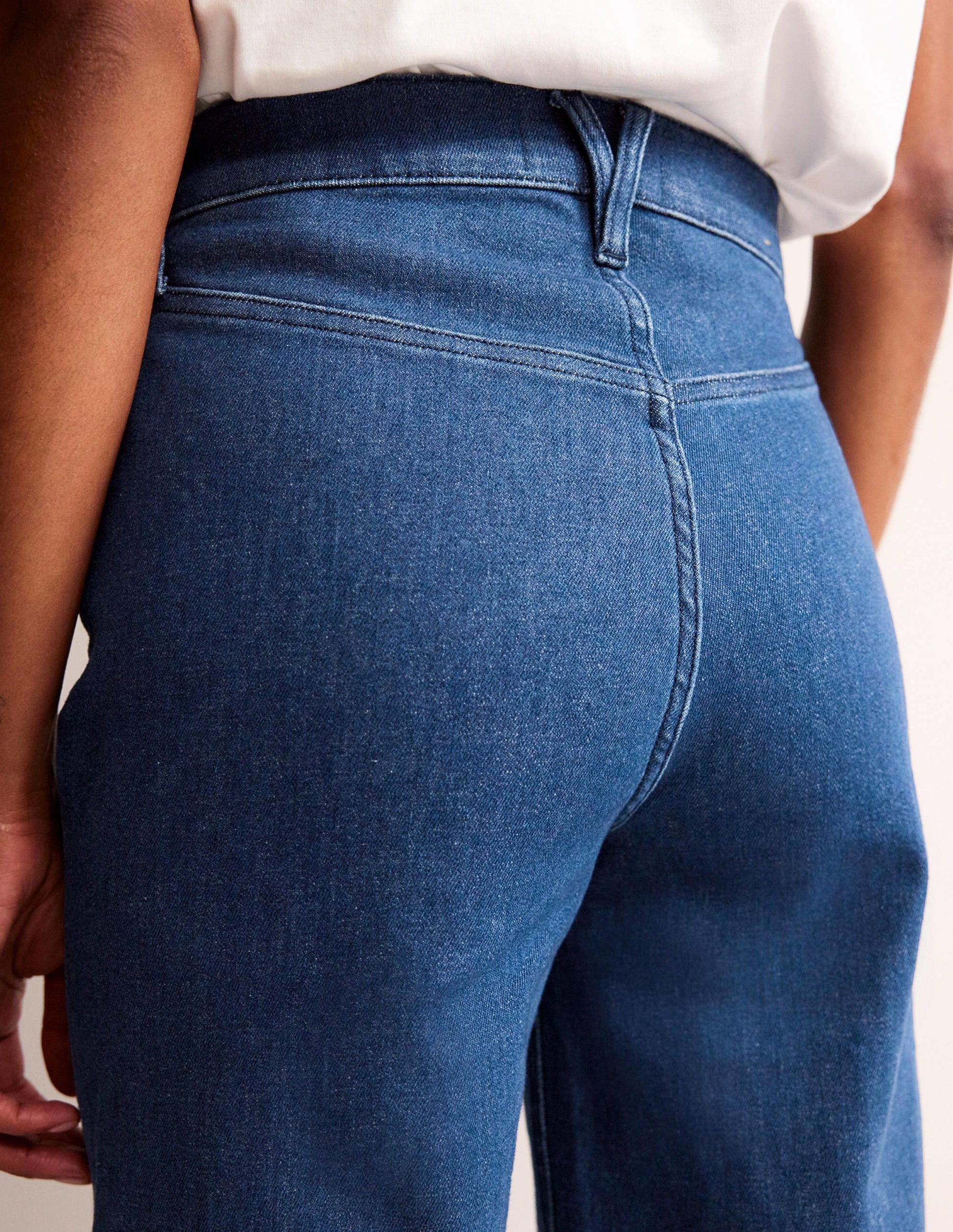 Wide Leg Seam Jeans-Vintage Blue-2