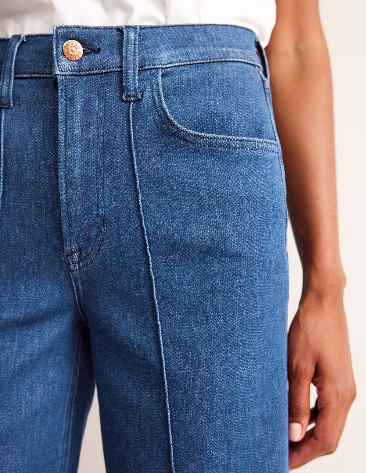 Wide Leg Seam Jeans-Vintage Blue - Image 5