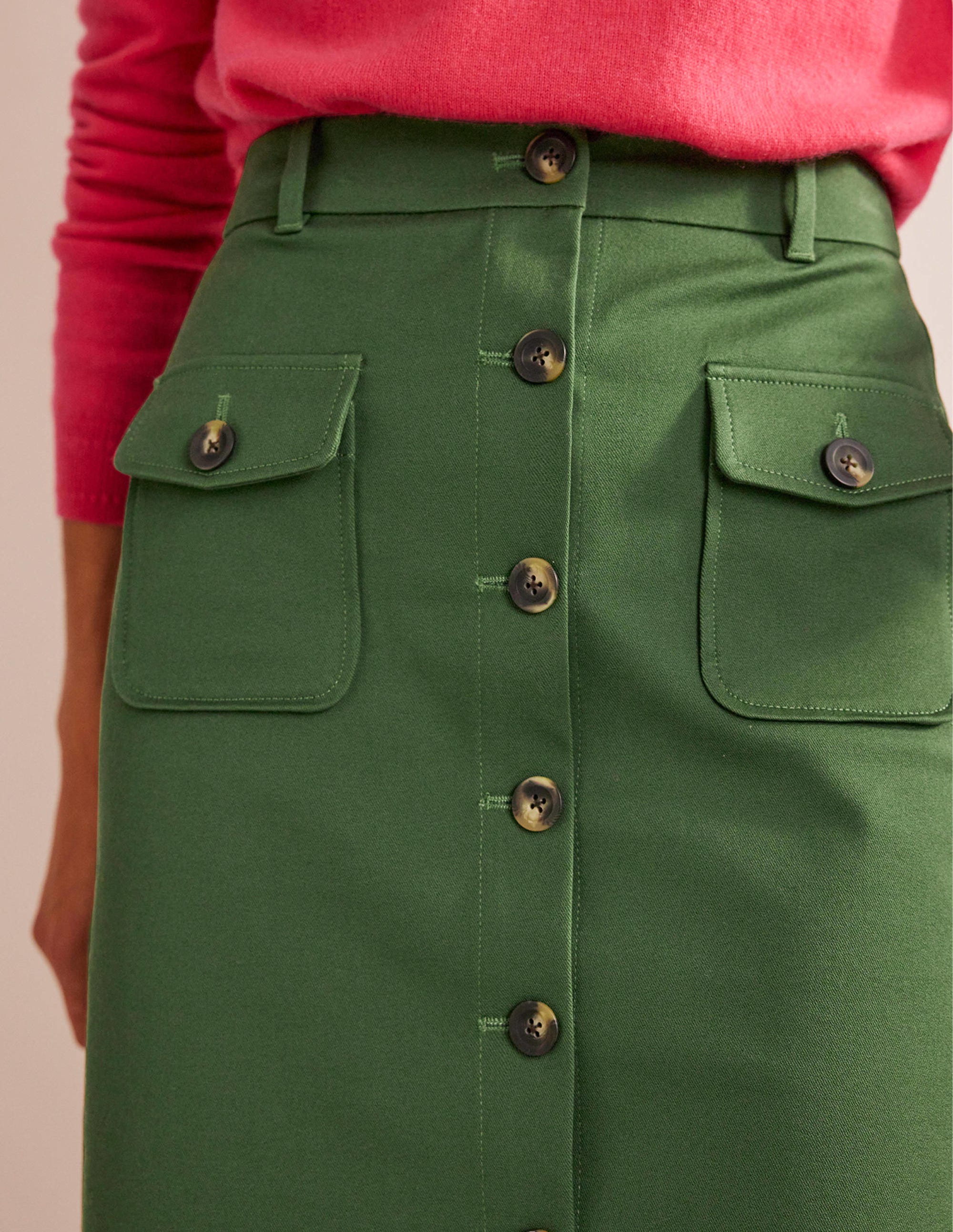 Utility Pocket Midi Skirt-Winter Green - Image 2