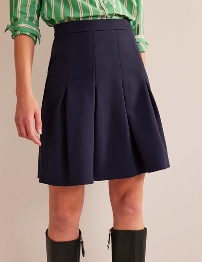 Flippy Ponte Mini Skirt-Navy-4